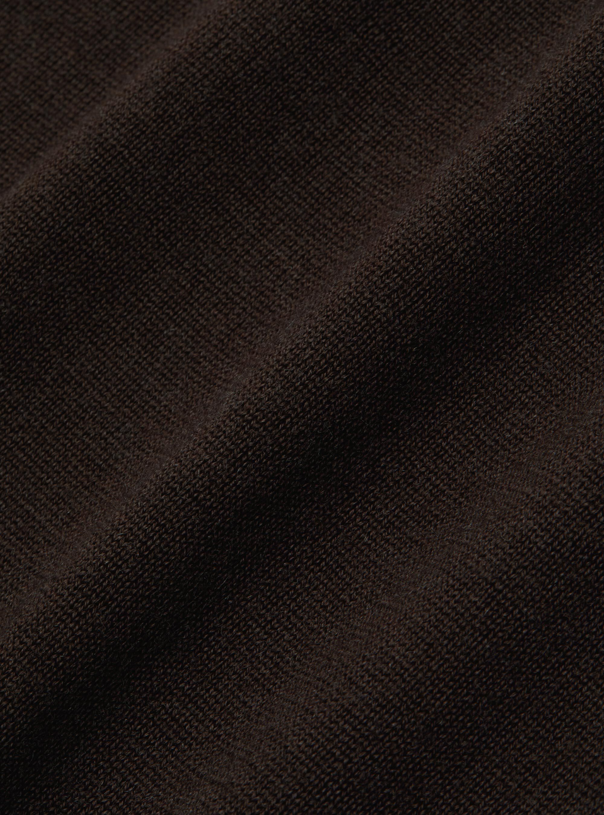 Knitted waistcoat in pure extra-fine merino wool, BROWN