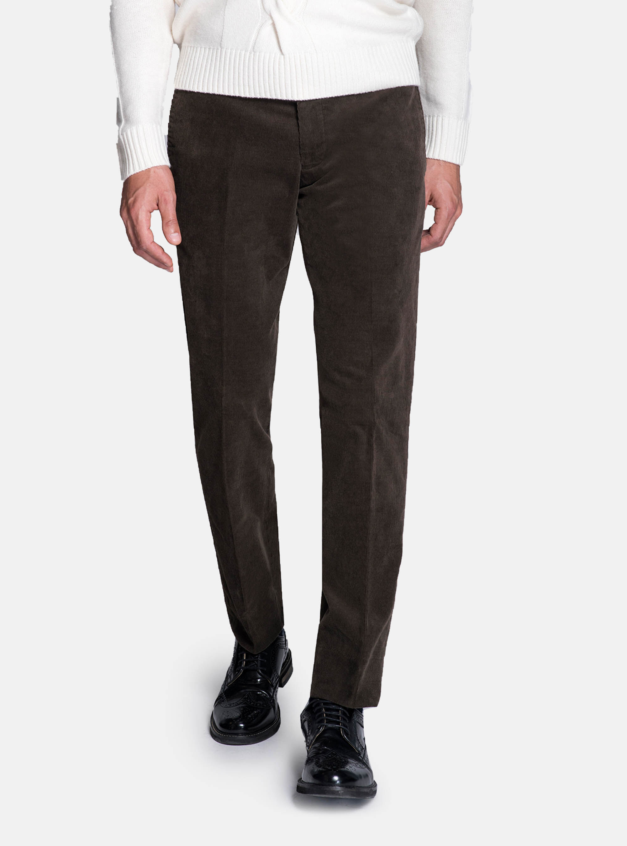 Pantaloni chino slim fit in velluto a coste