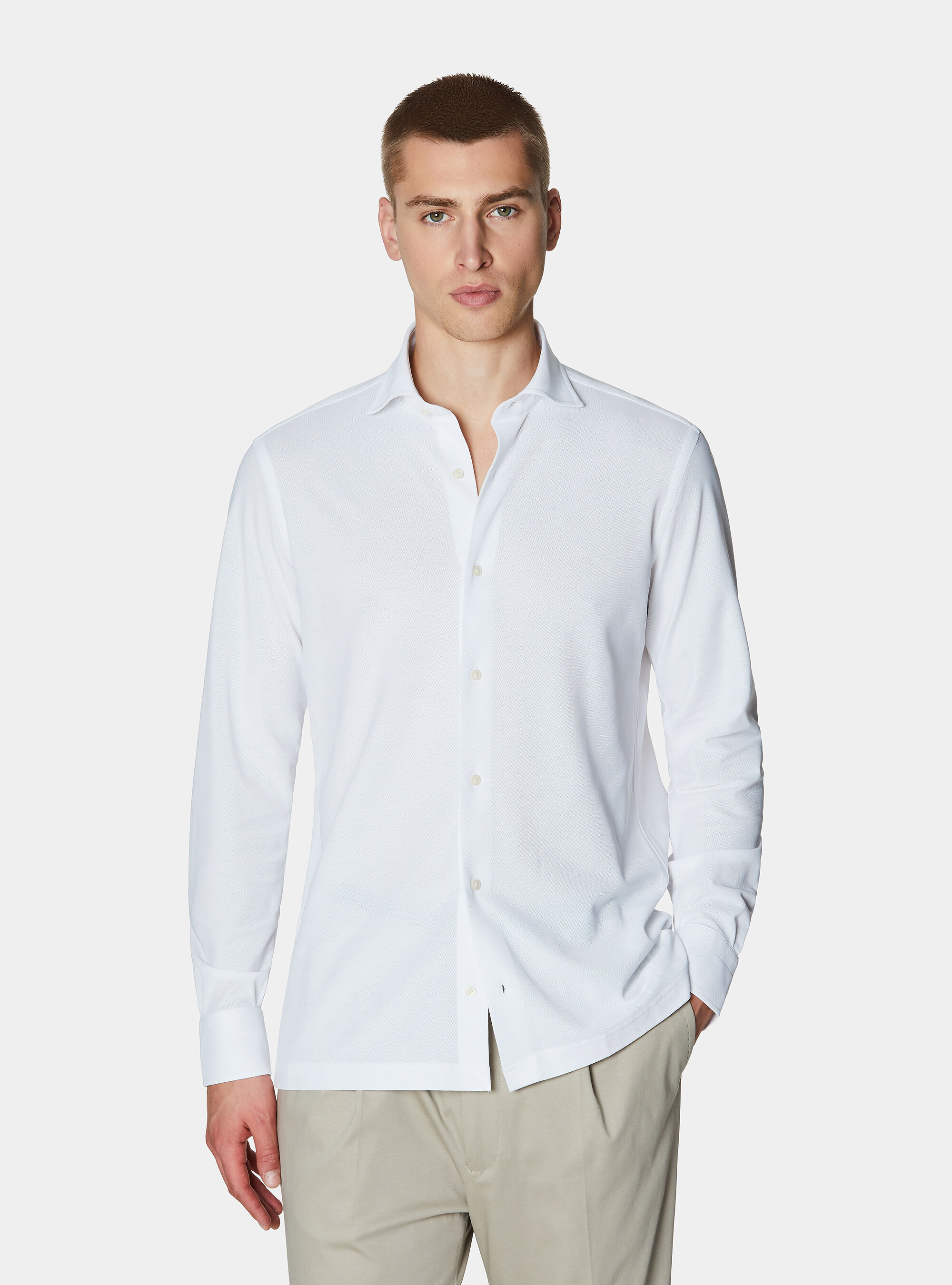 GT01 pique cotton blend polo shirt