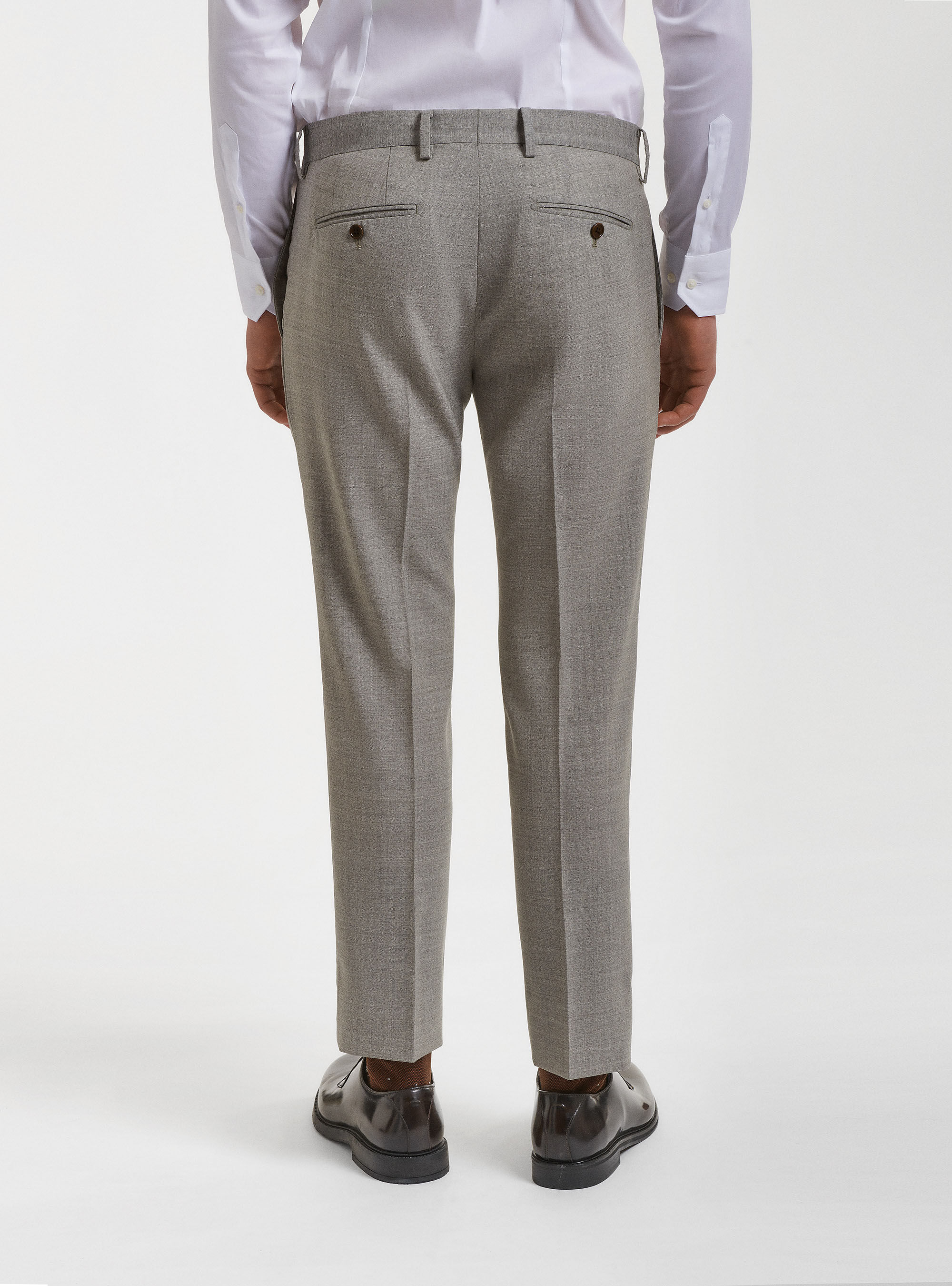 Pantaloni per abito in pura lana Vitale Barberis Canonico, ECRU