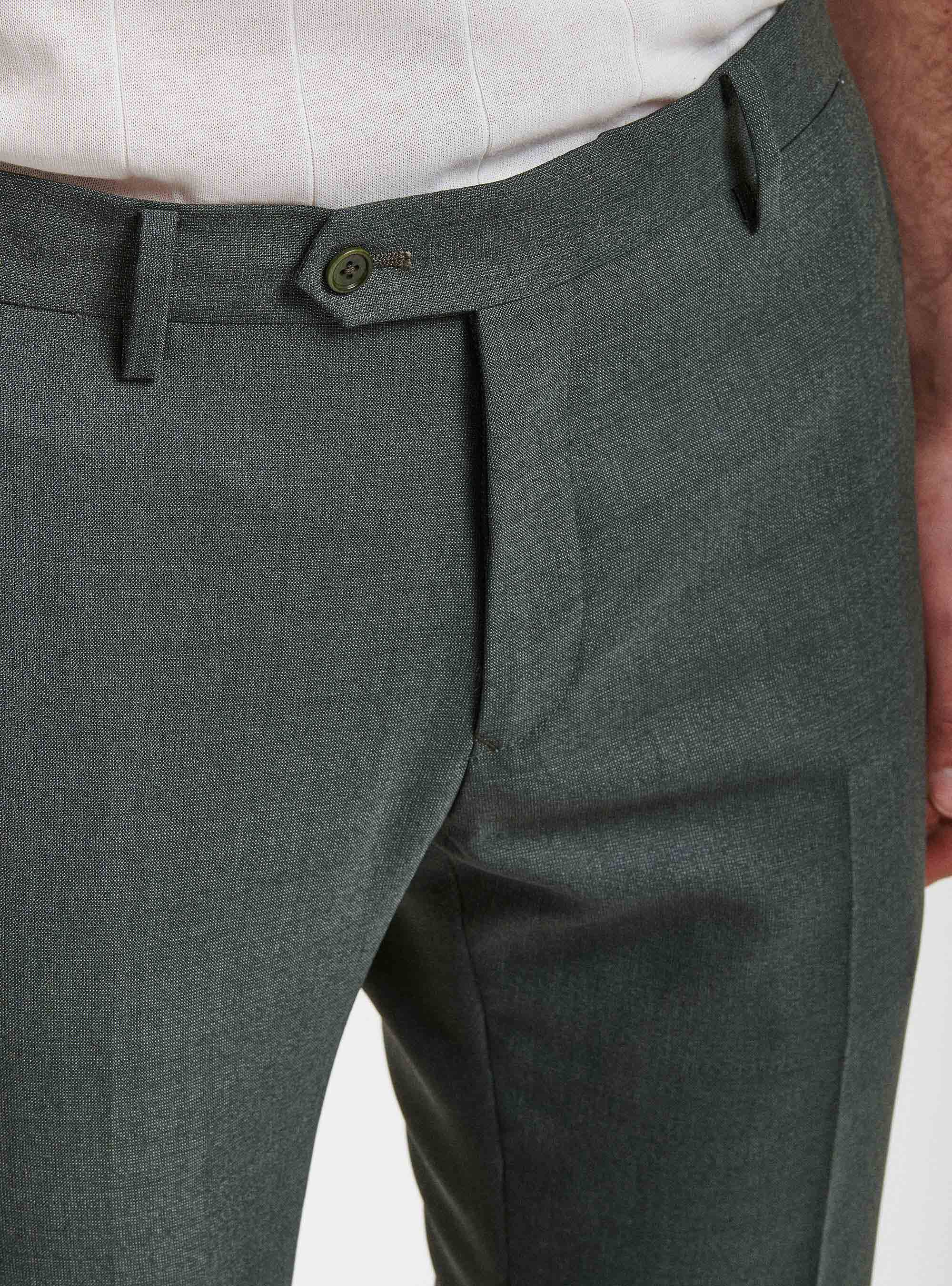Pantaloni per abito in pura lana Vitale Barberis Canonico, VERDE