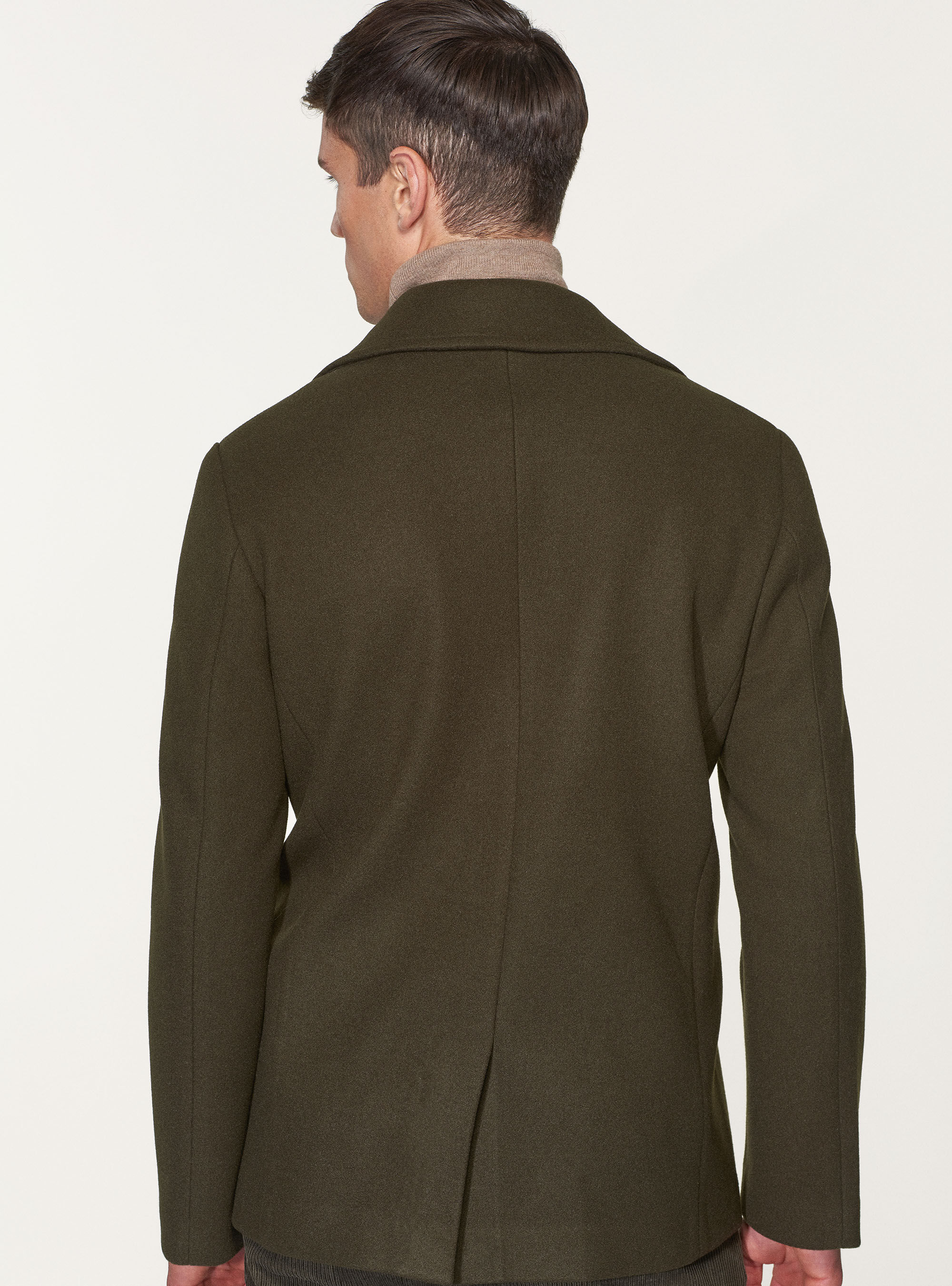 Wool-blend peacoat, GREEN