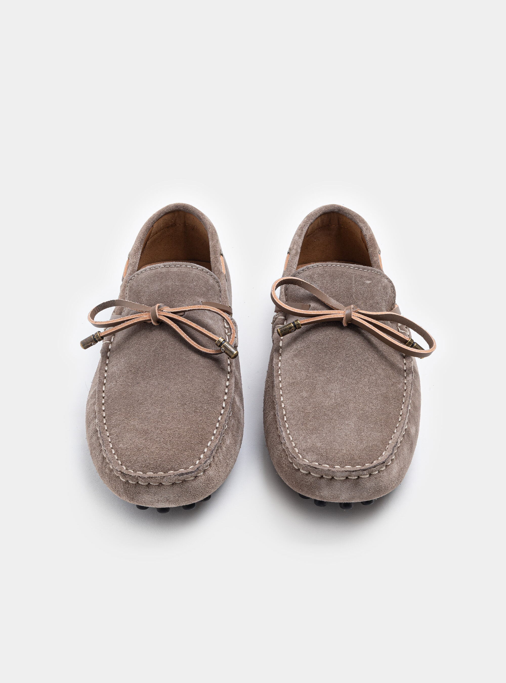 Mocassini in suede da barca, FANGO