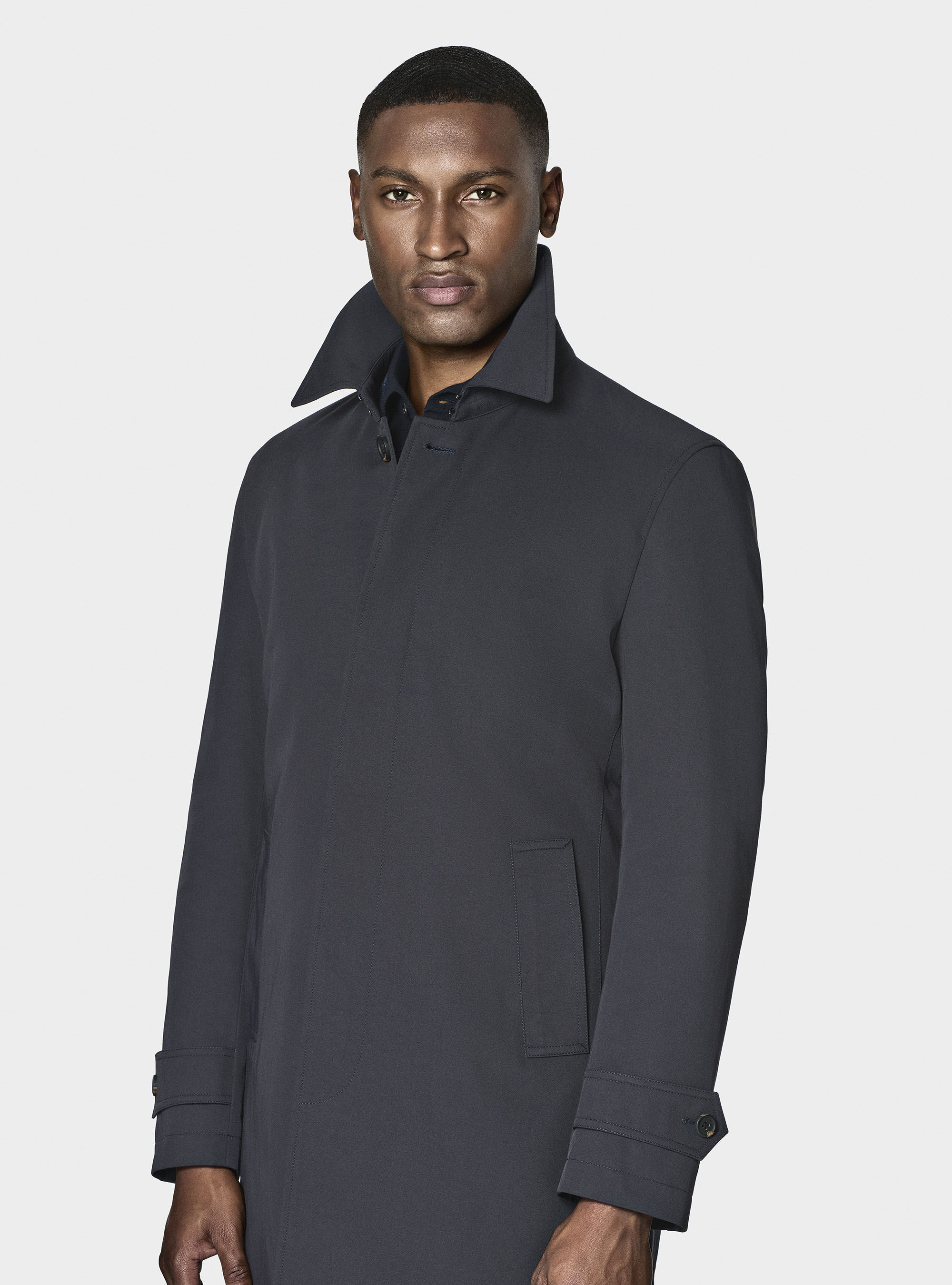 Impermeabile monopetto in misto cotone