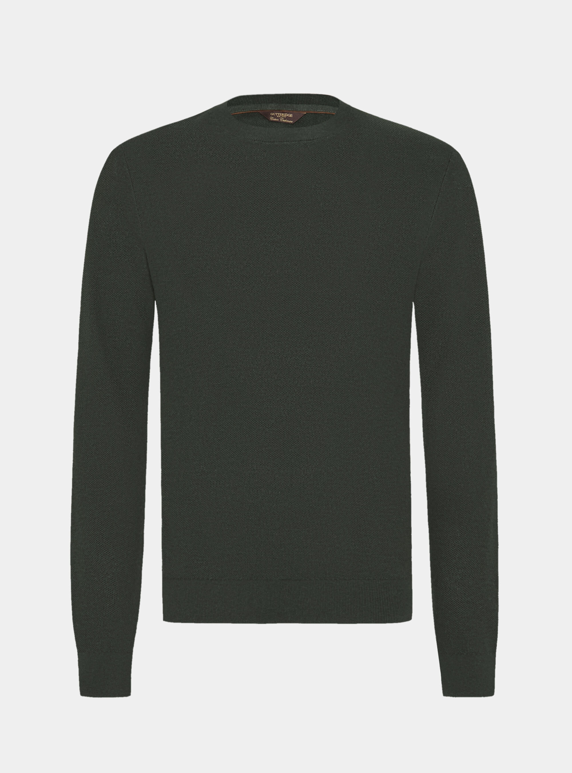 Girocollo in maglia nido d'ape in cotone cashmere, MILITARE 0609C