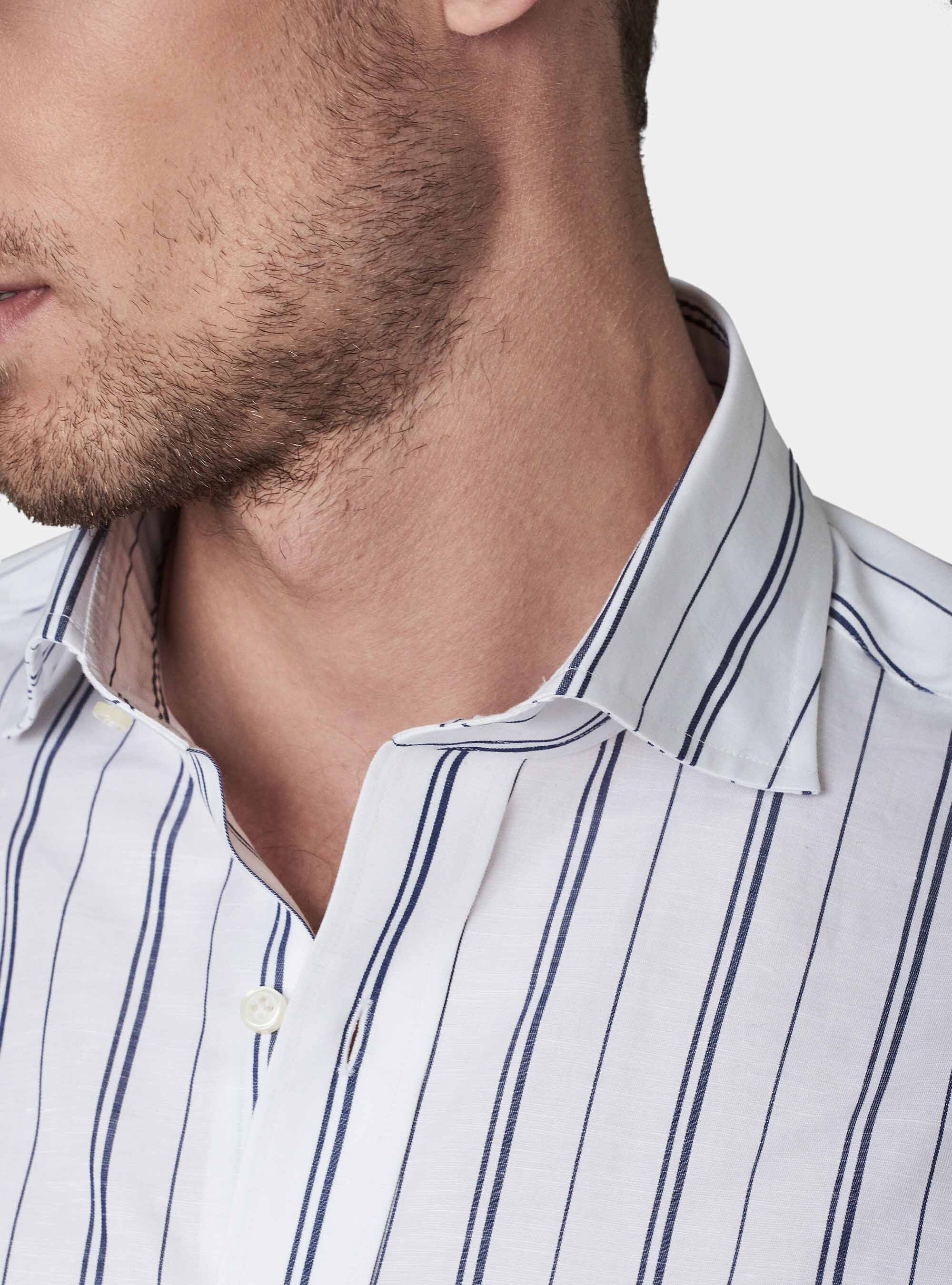 Striped cotton and linen shirt 