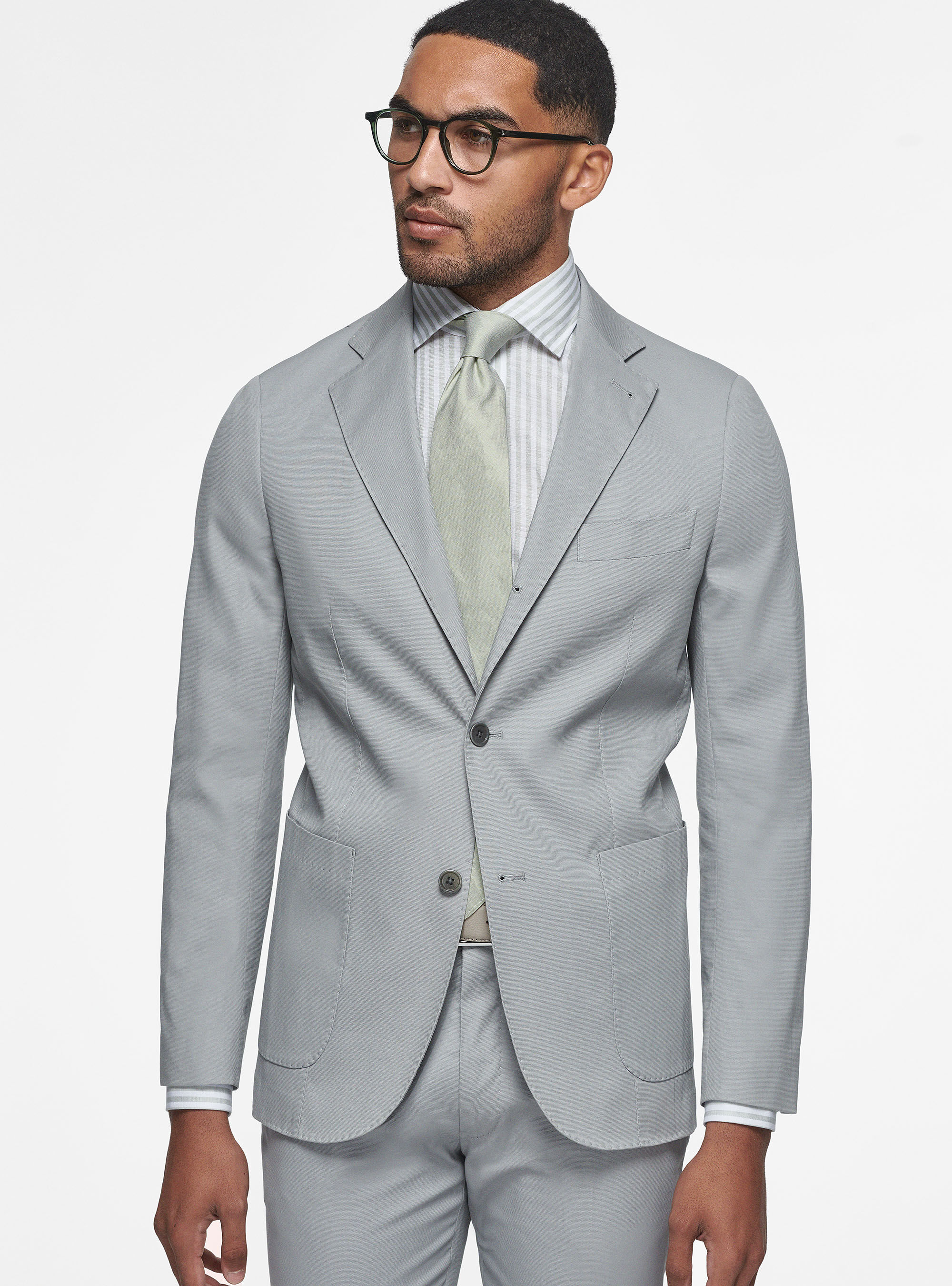 Grey cotton suit deals