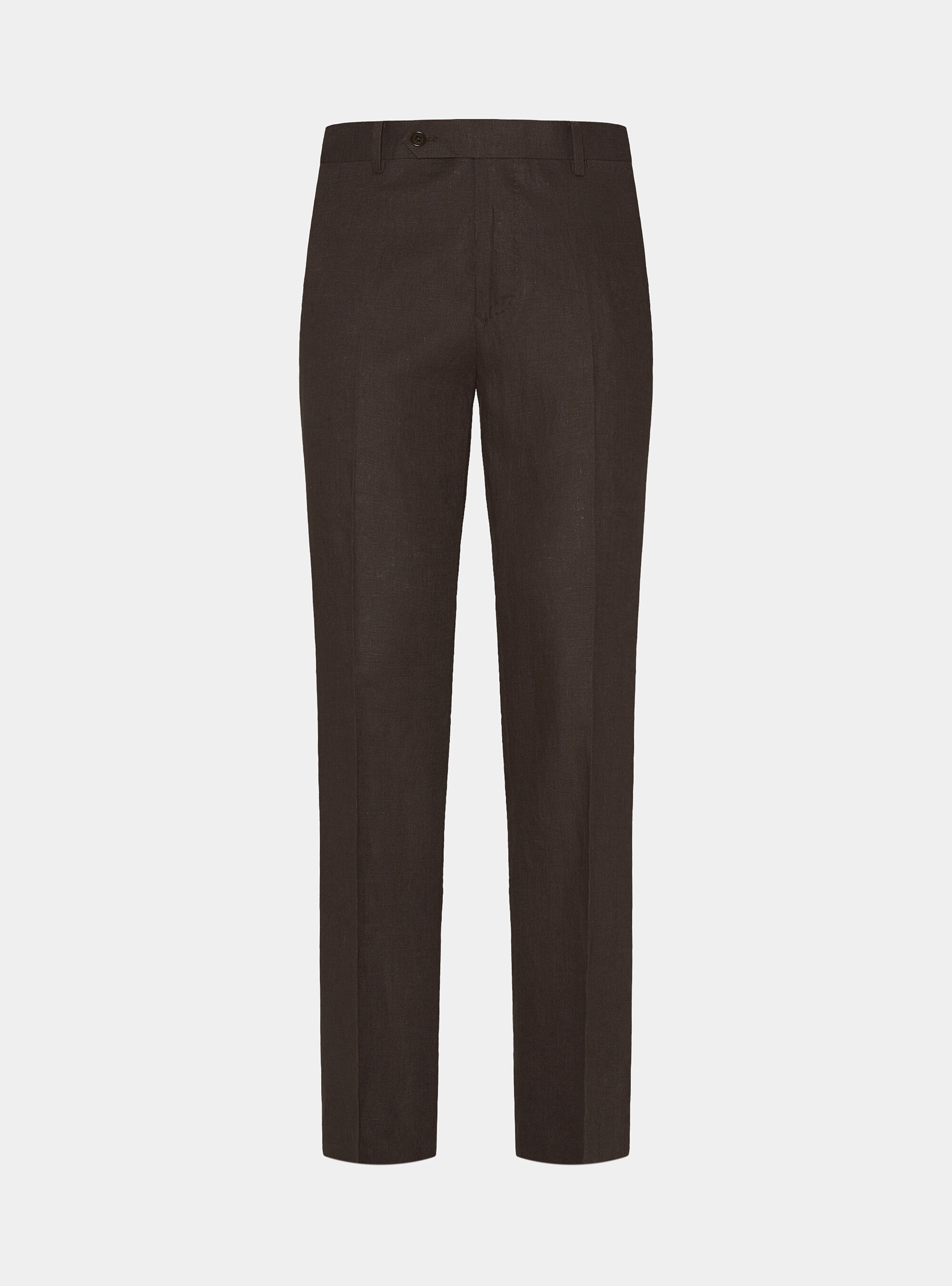 Pantalones de traje de lino puro, MARRON