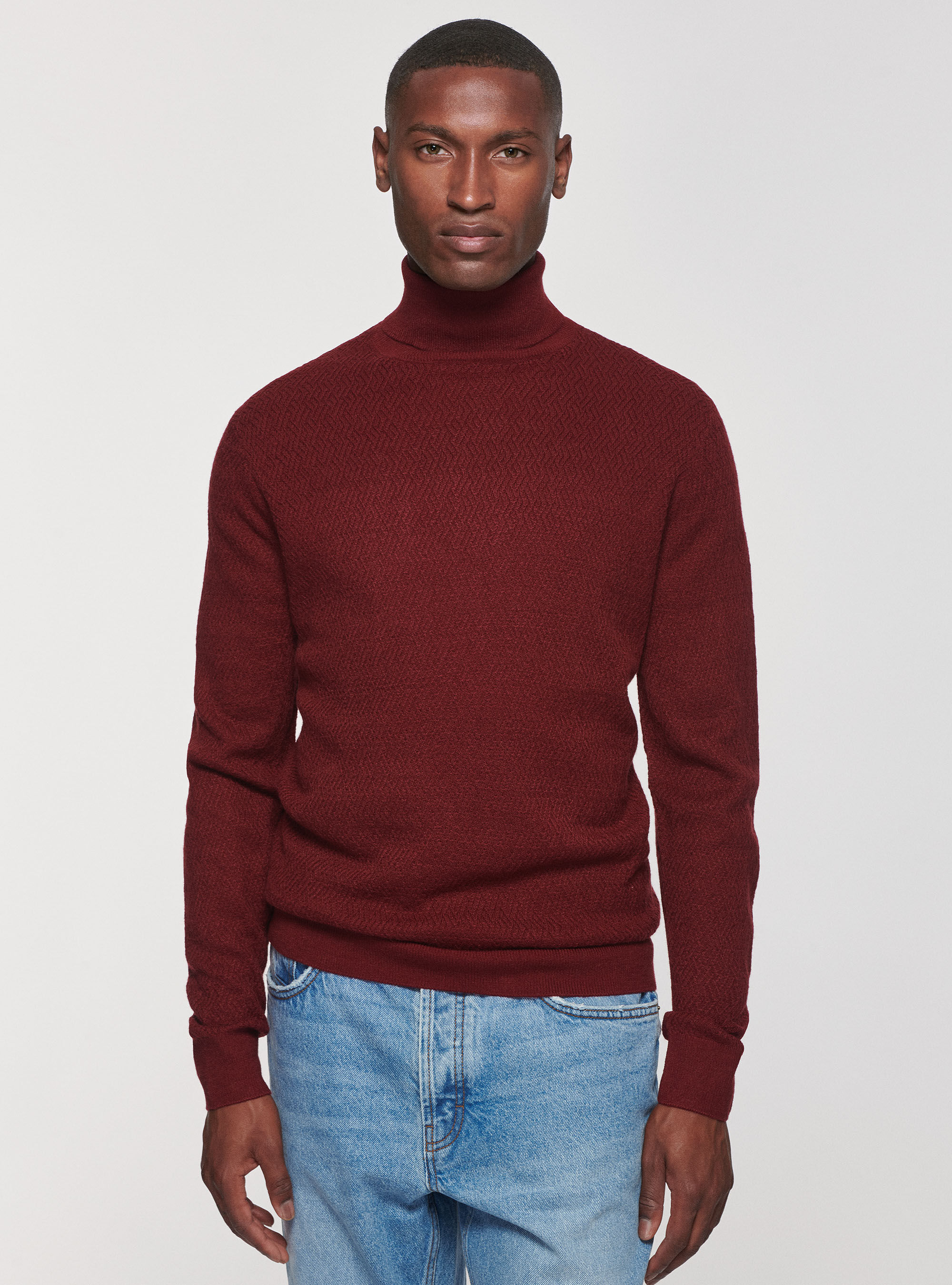 Mens red turtleneck shirt sales