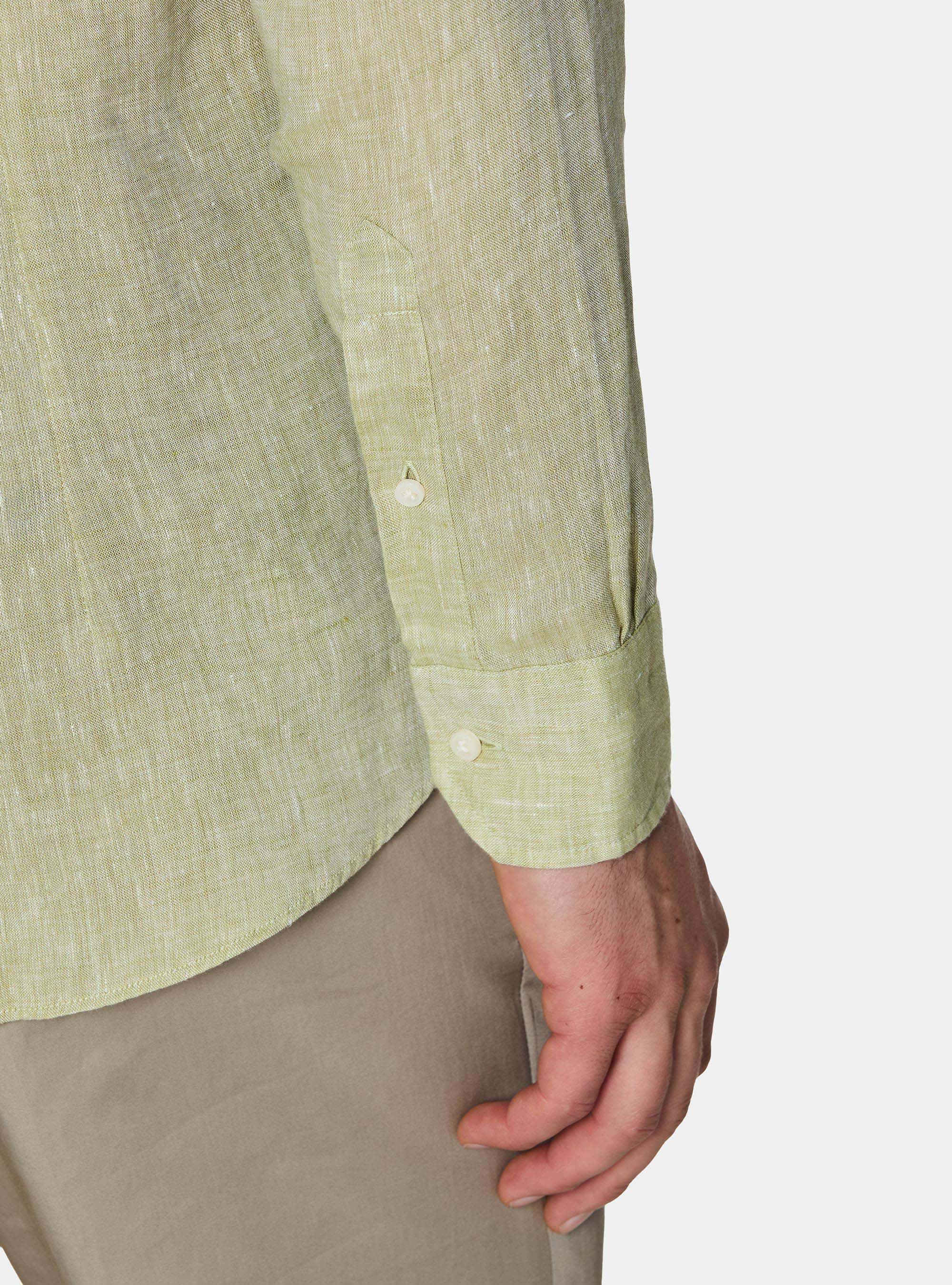 Pure linen shirt, VERDE PISTACCHIO 0616C