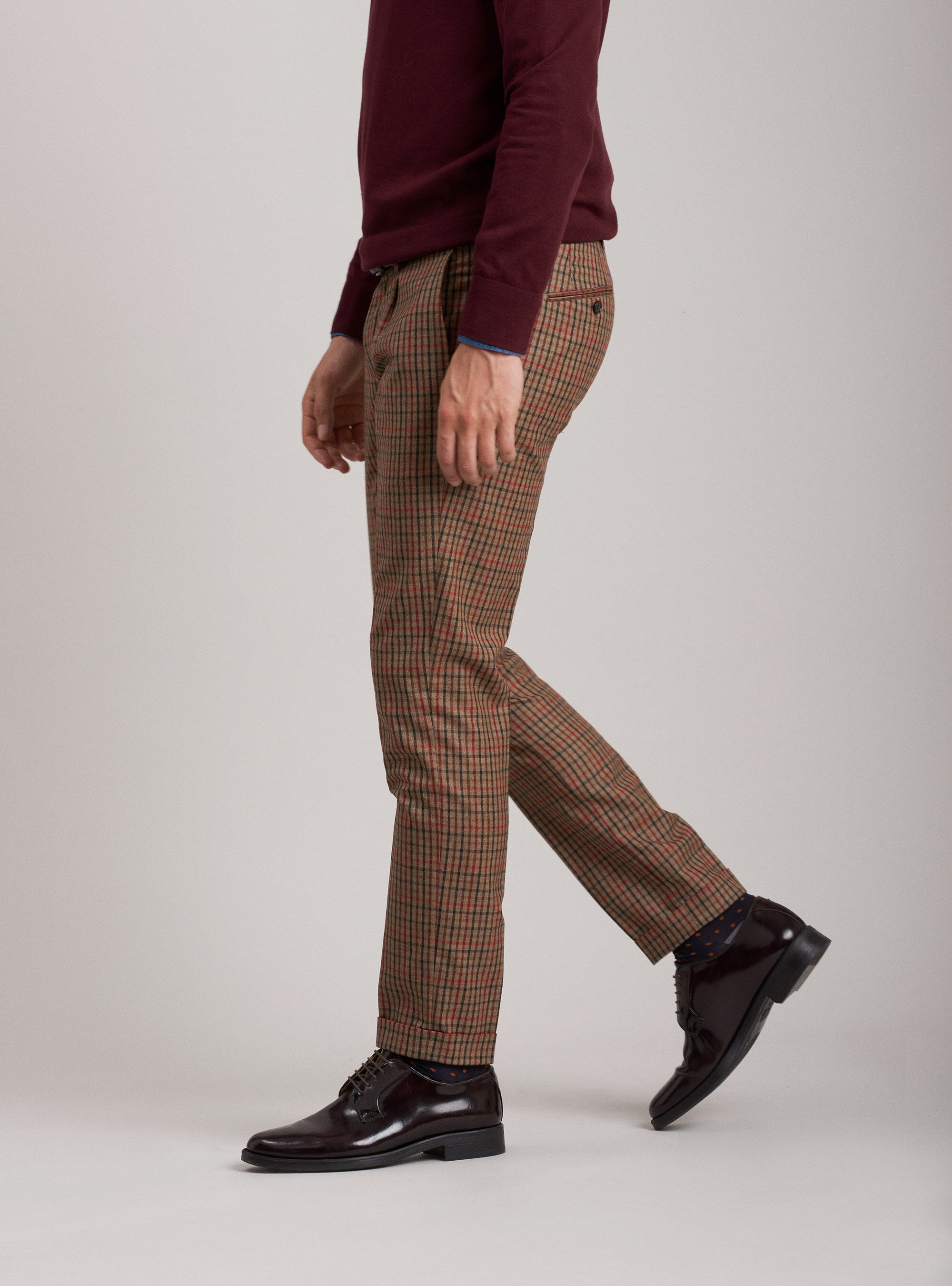 Tartan pants with super 100