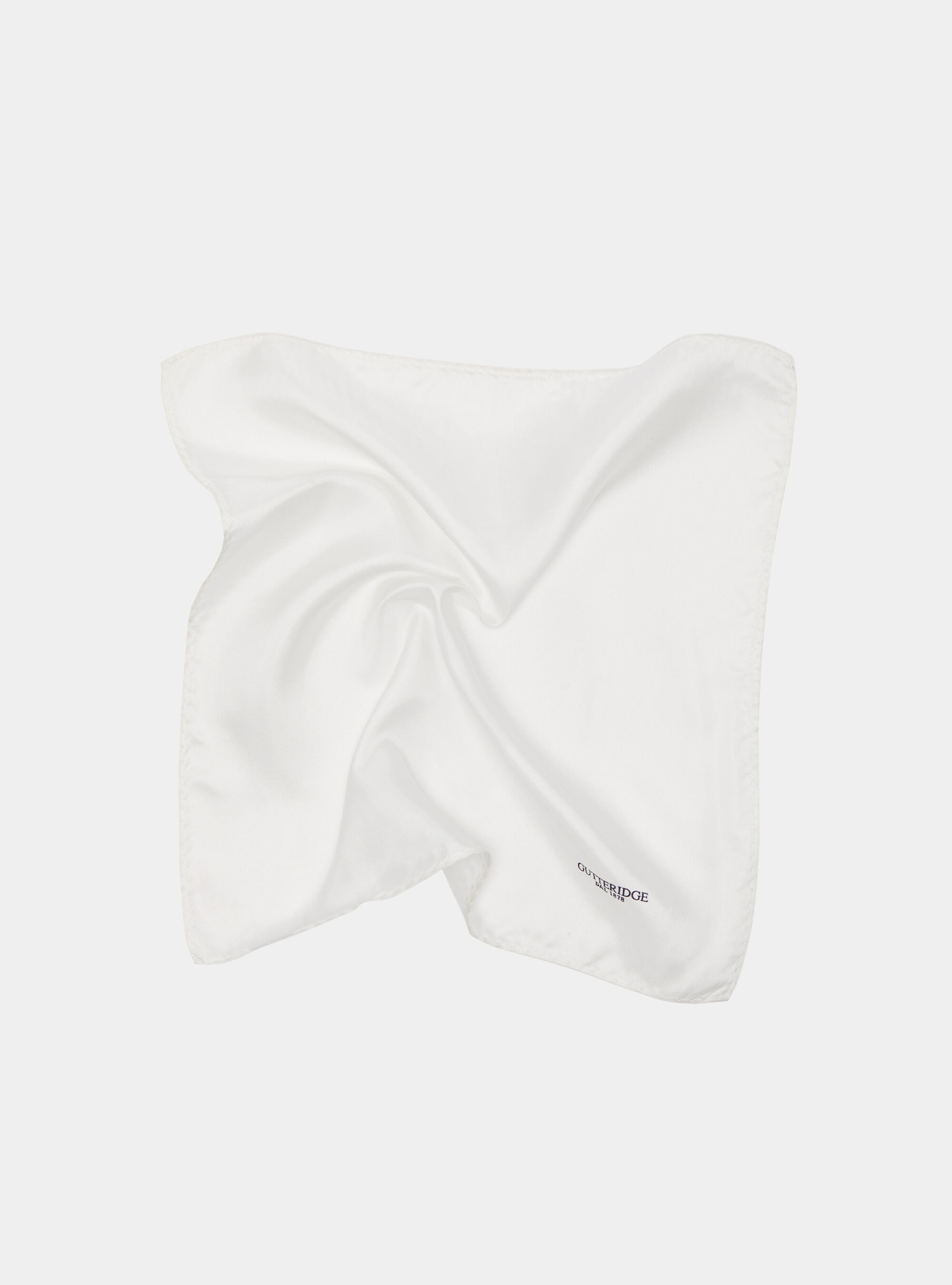 Pochette in seta con logo gutteridge, WHITE