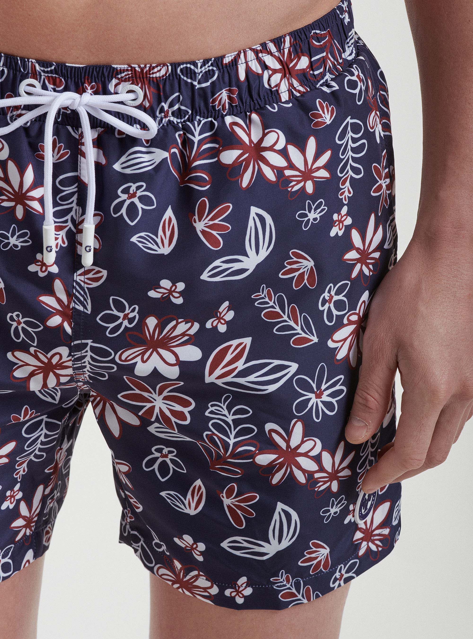 Costume da bagno stampa floreale, BLU NAVY