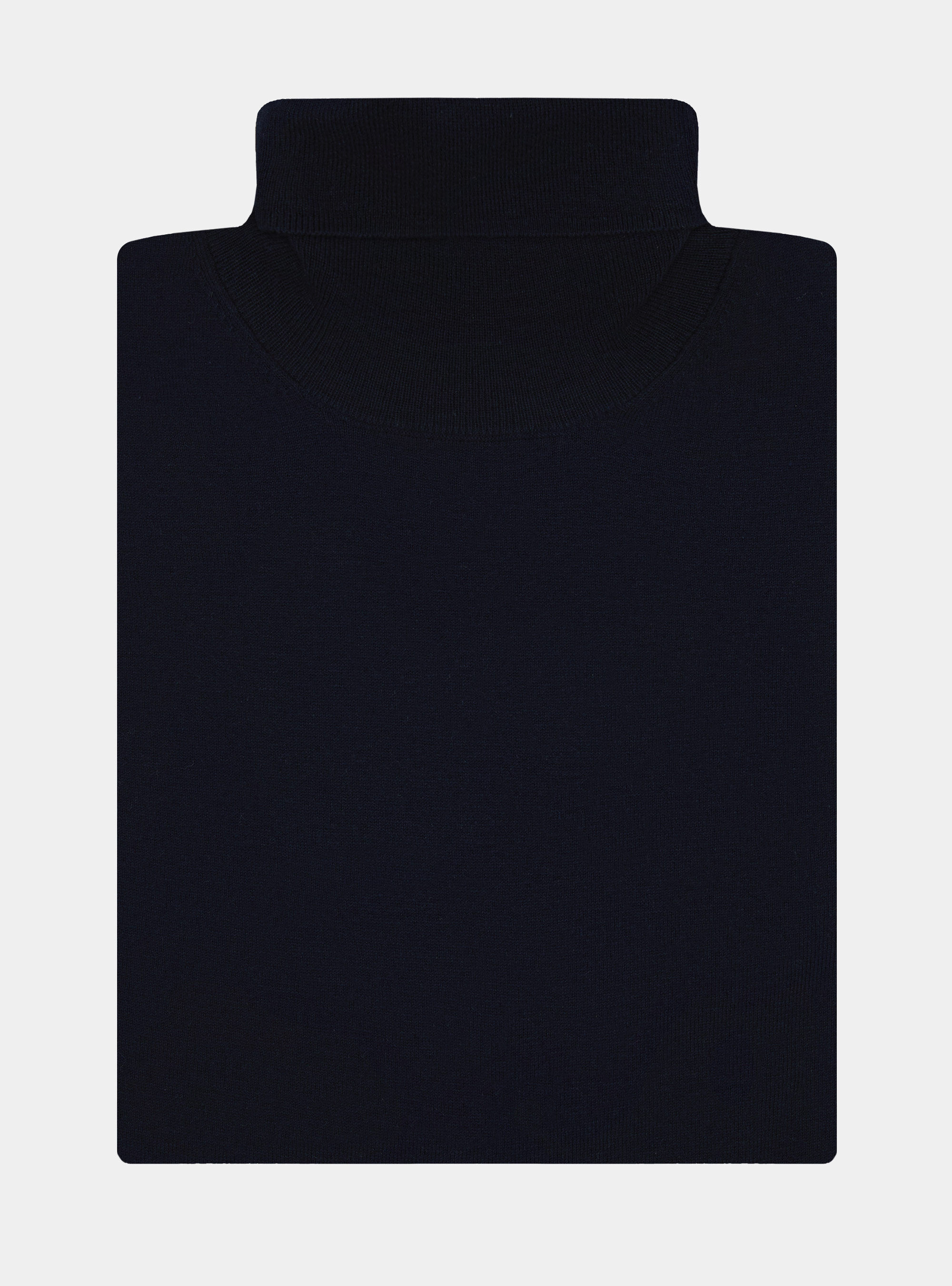 Silk and cashmere cotton turtleneck, NAVY BLUE