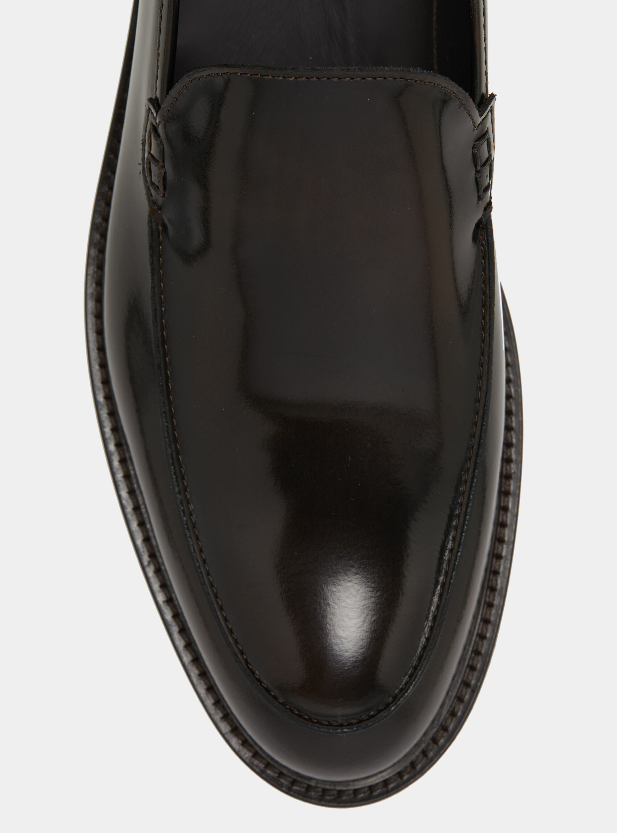 Abraded leather loafers, BROWN