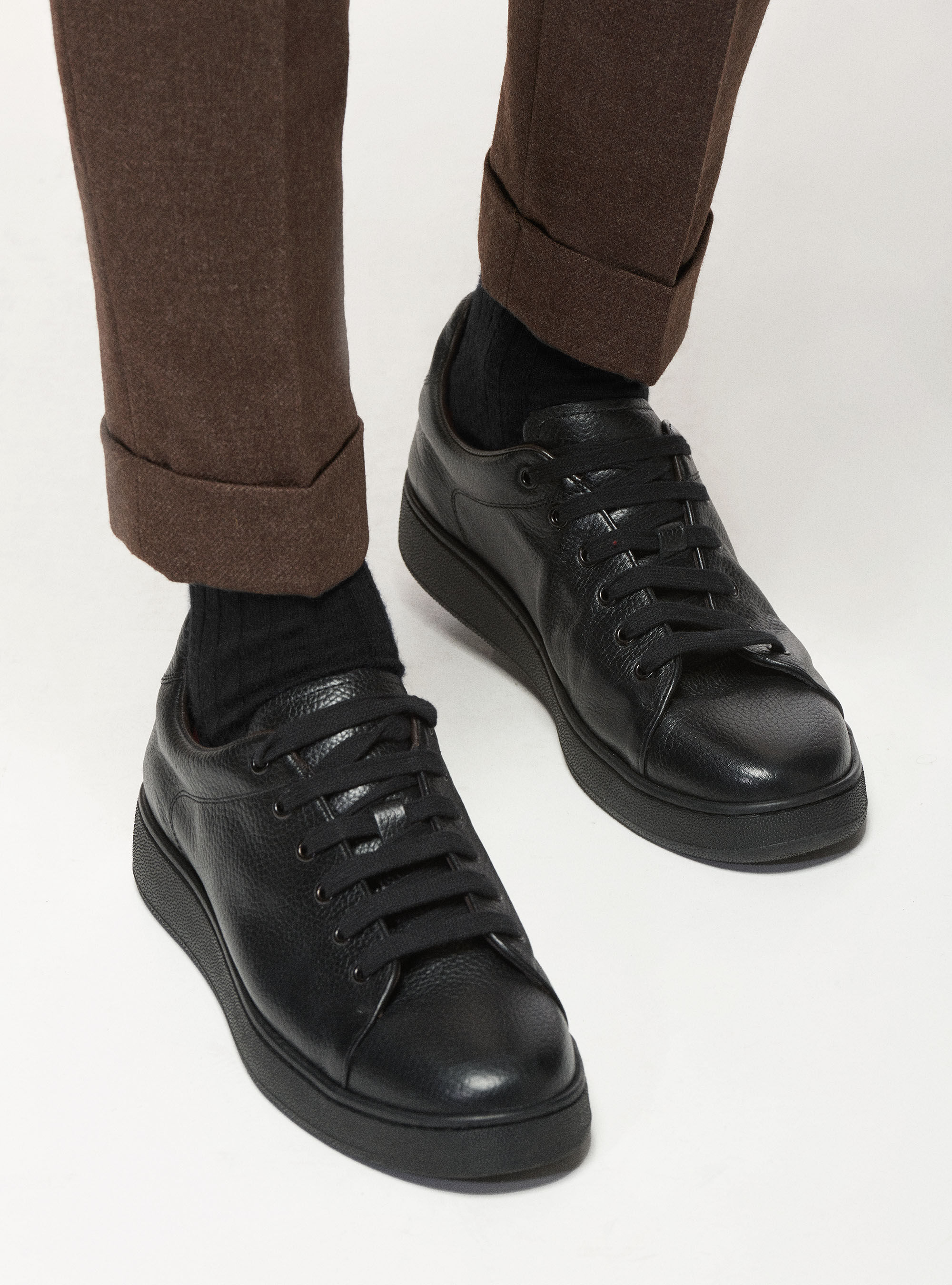 Mens black dress top trainers