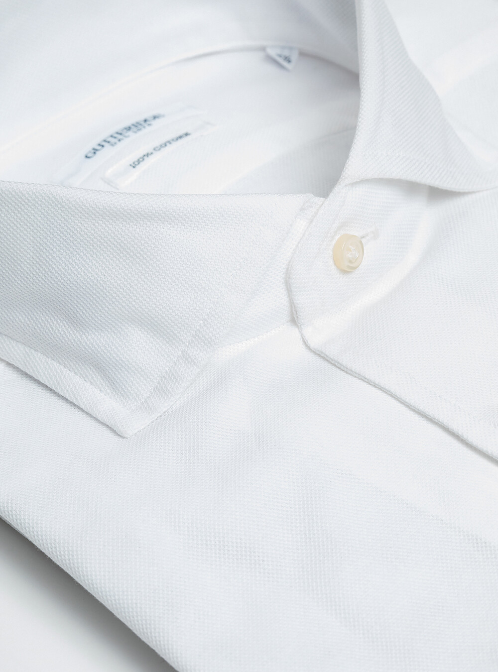 Semi Open Collar French Collar Shirt In Fancy Cotton Semi Open Collar French Collar Shirt In Fancy Cotton