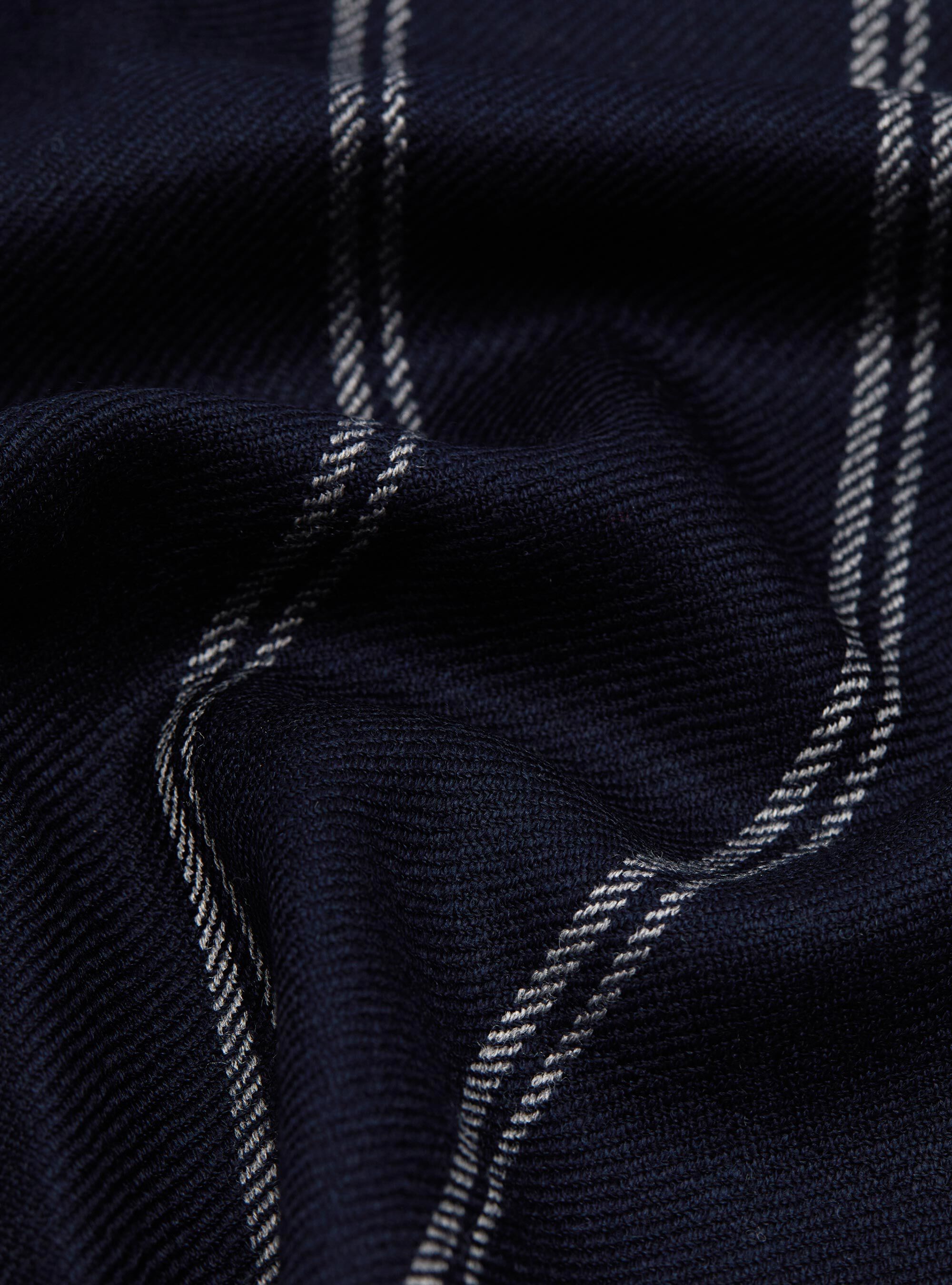 Sciarpa in pura lana a righe, BLUE NAVY / GREY
