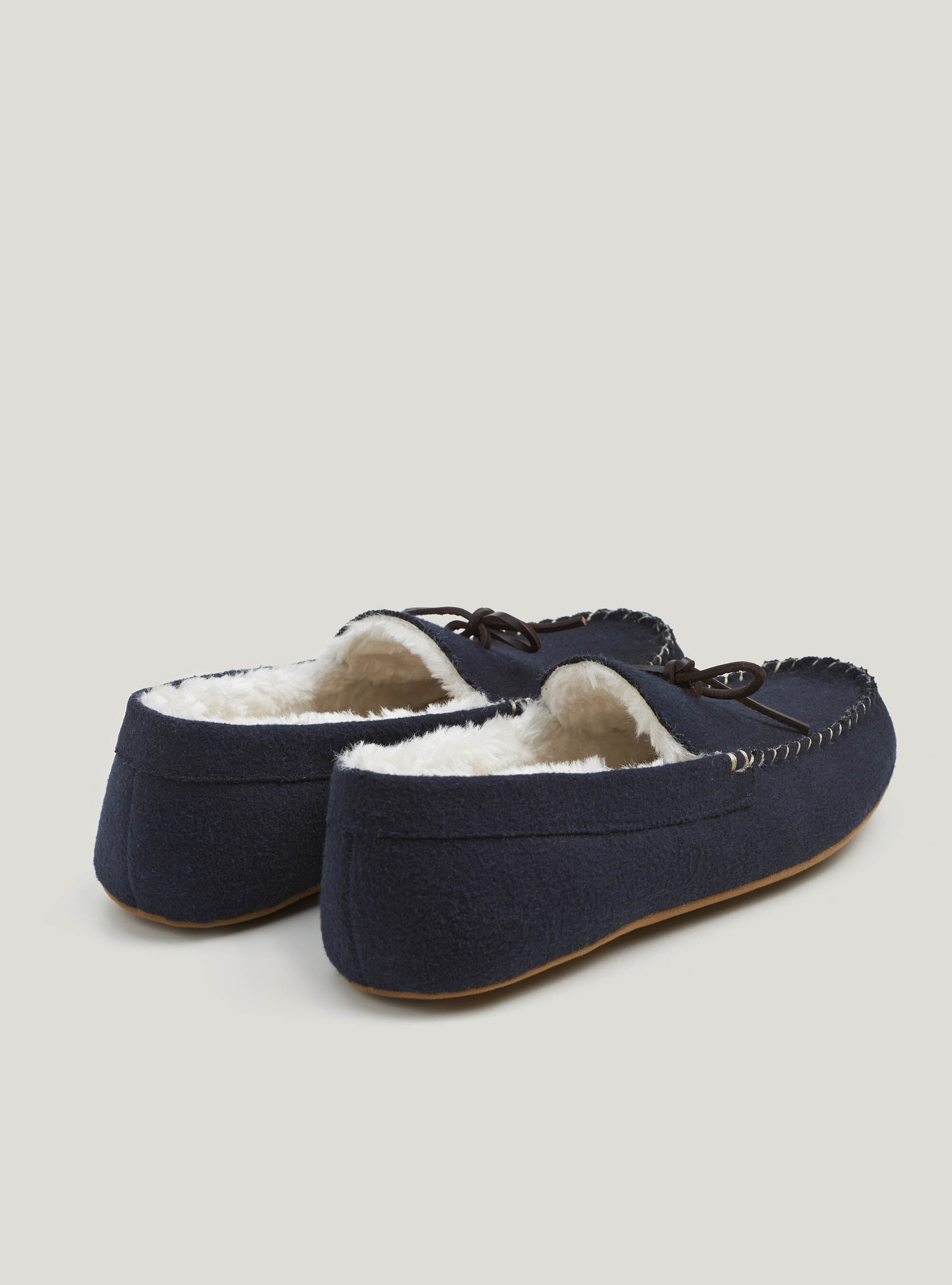 Pantofole in flanella tinta unita, BLU NAVY