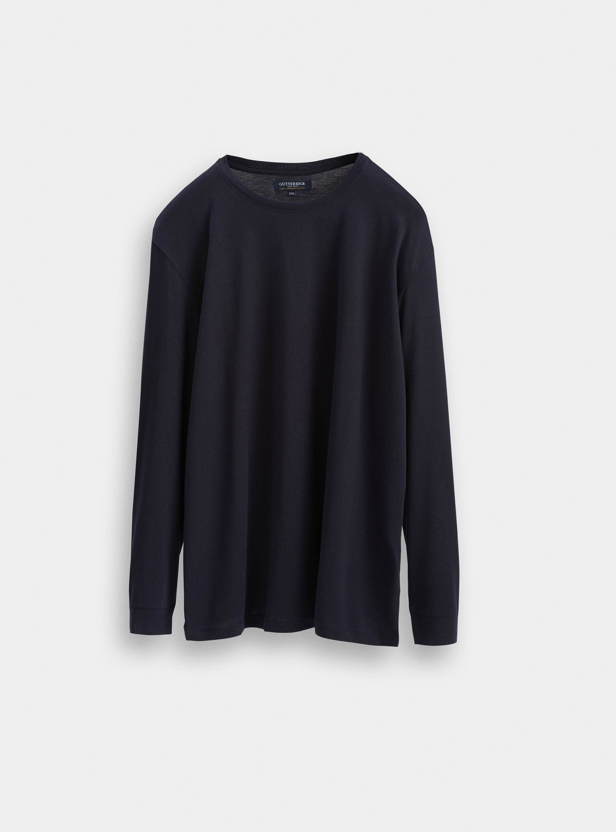 Supima cotton jersey long-sleeved T-shirt, NAVY BLUE