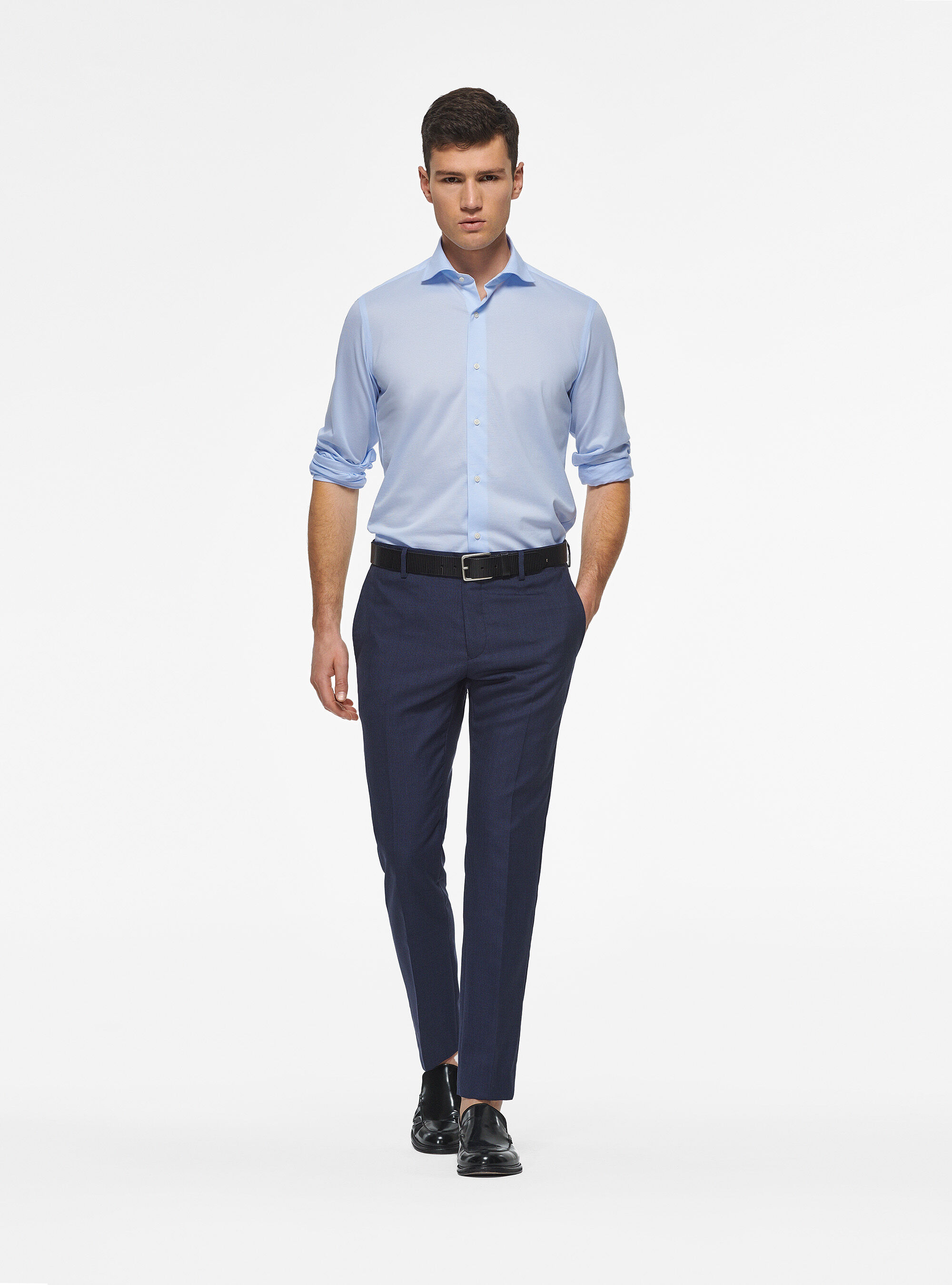 COOLMAX fabric pique shirt, LIGHT BLUE