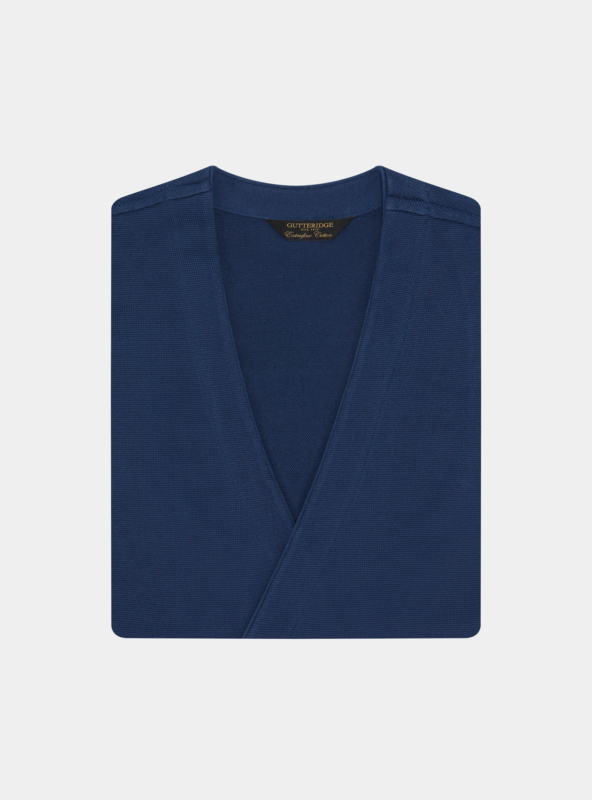 Gilet doppiopetto in maglia di cotone, INCHIOSTRO