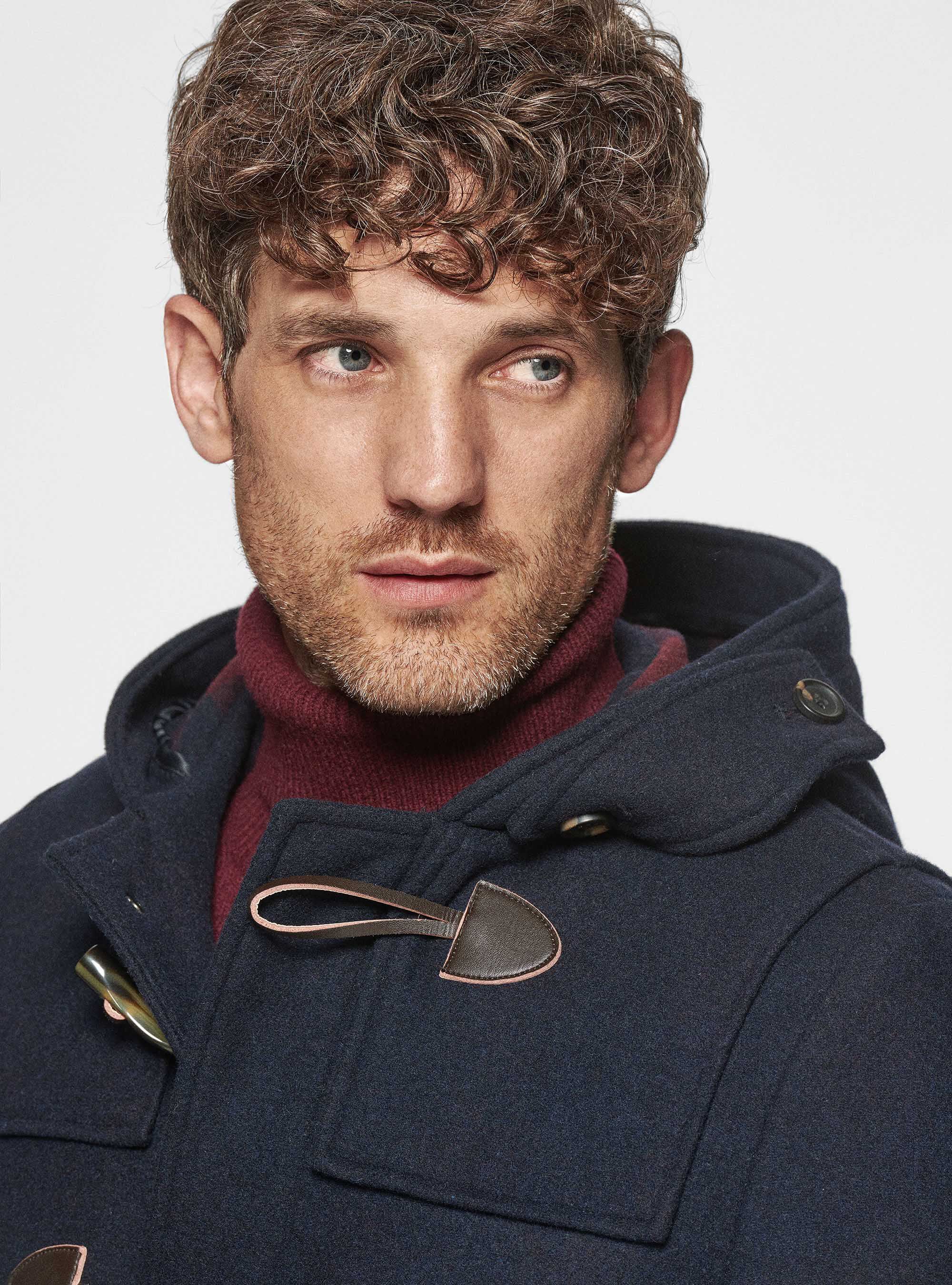 Wool-blend Montgomery duffel coat with checked interior