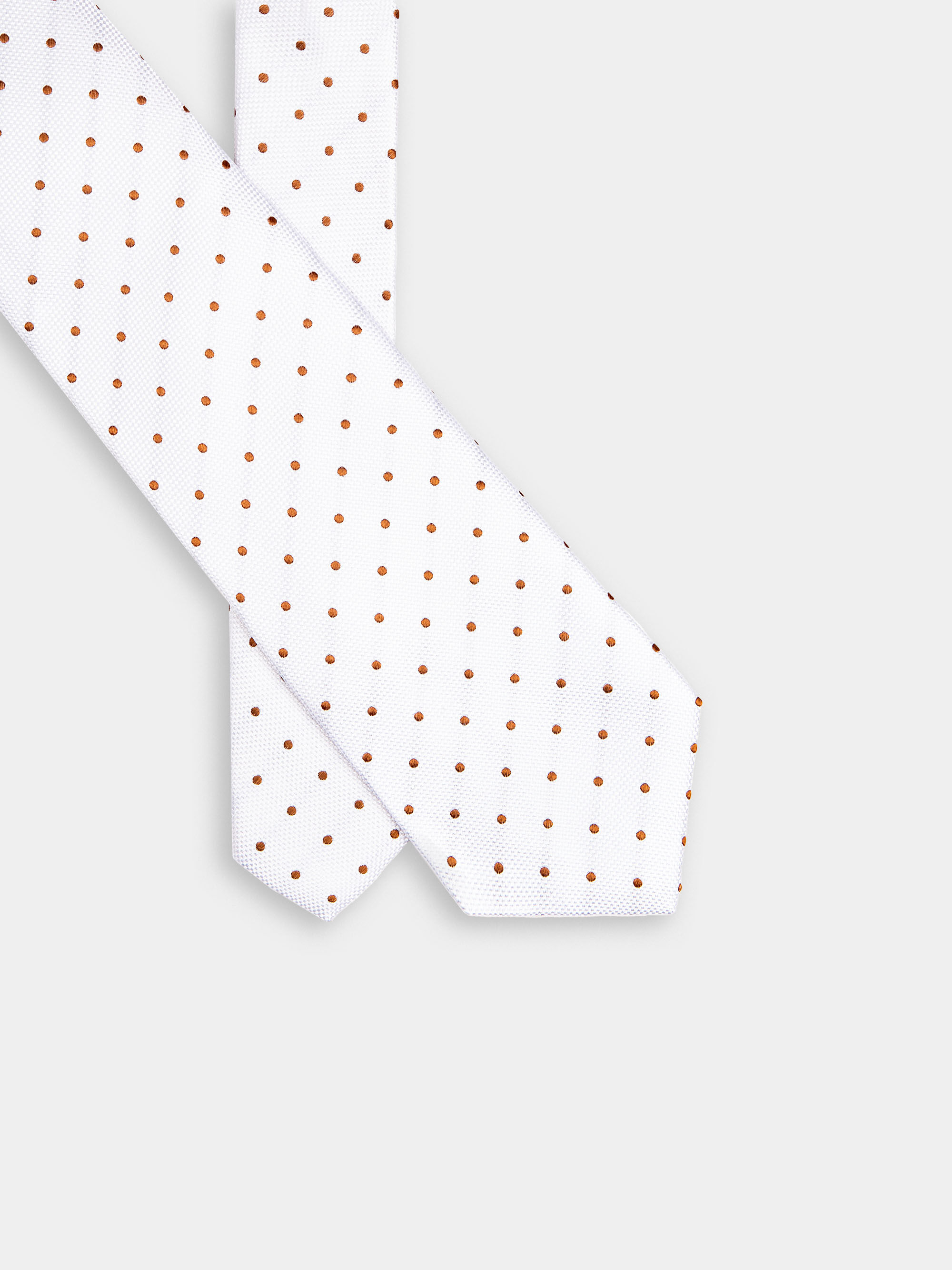 Cravatta in seta a pois, BIANCO