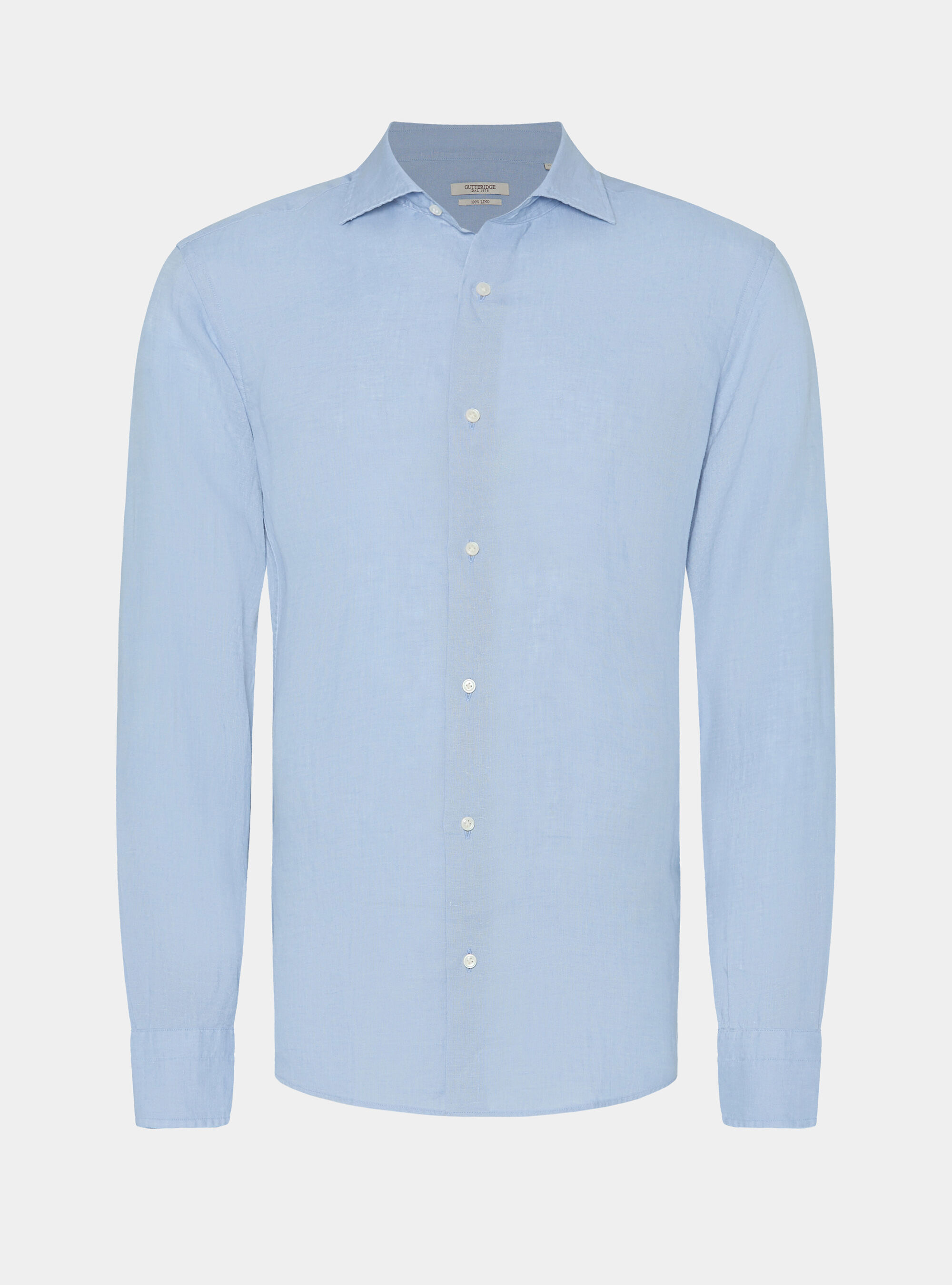 Camicia in puro lino, 0266C AZZURRO