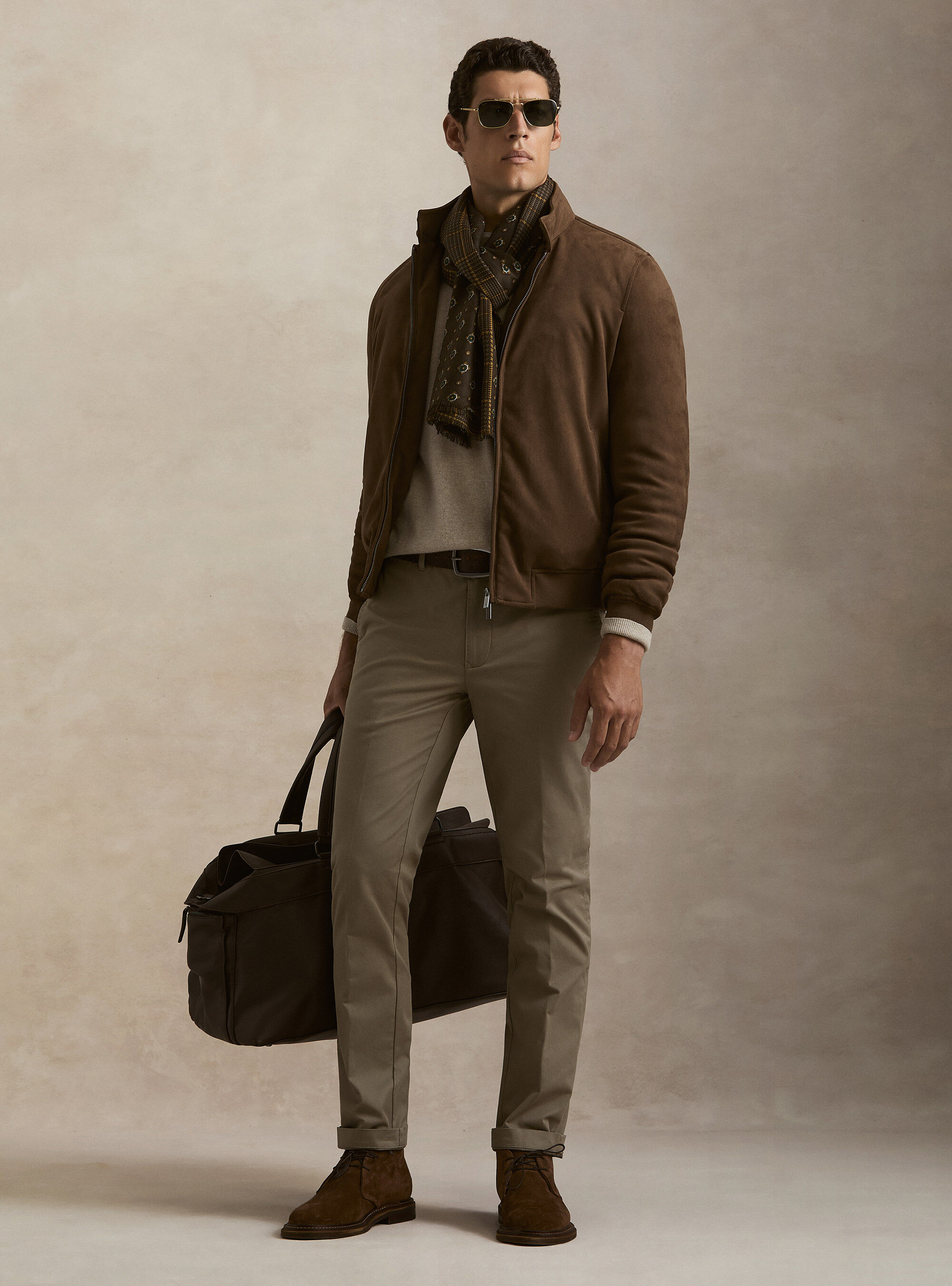 Suede-effect padded jacket