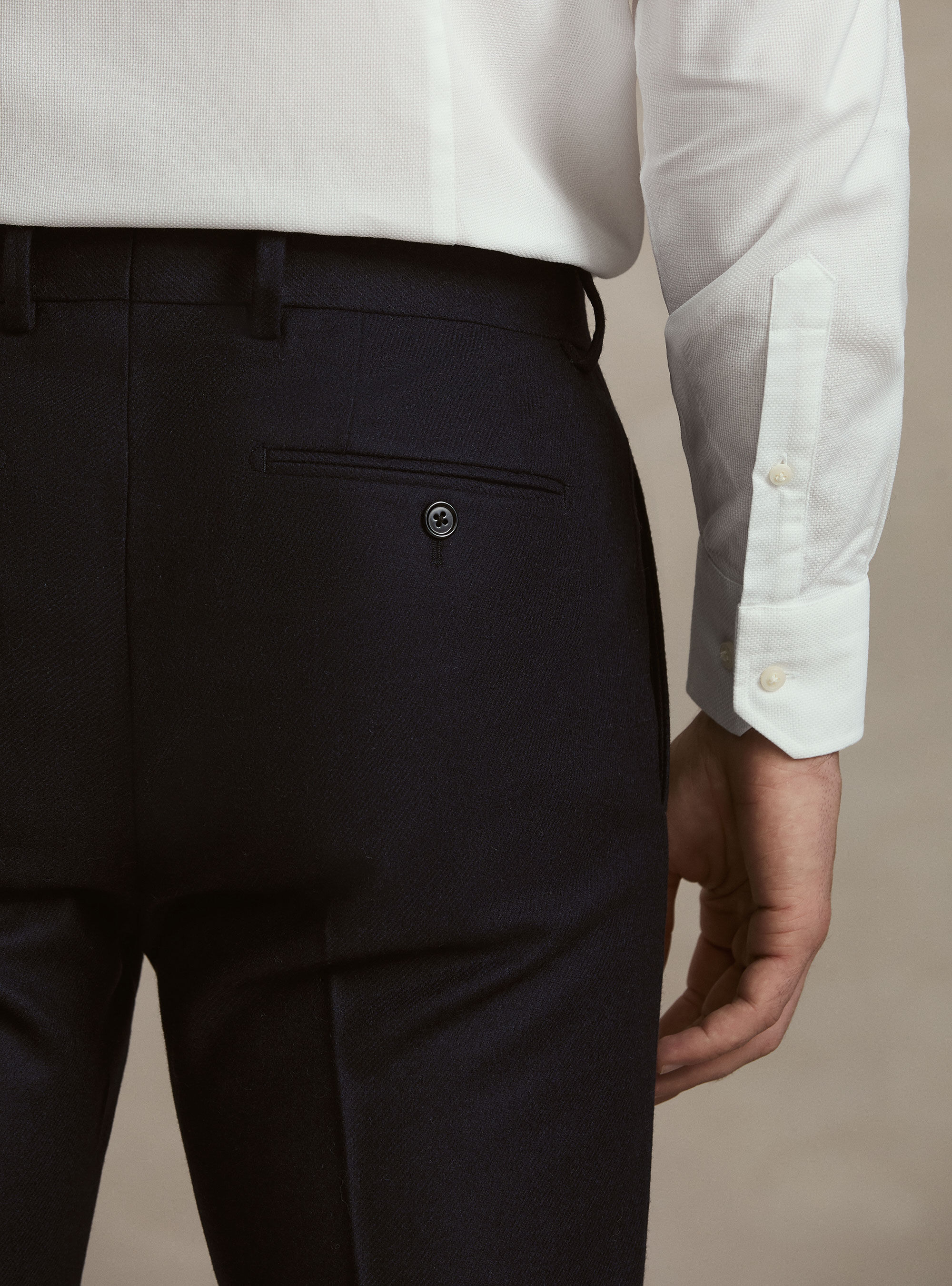 Pantaloni in misto lana, BLU NAVY