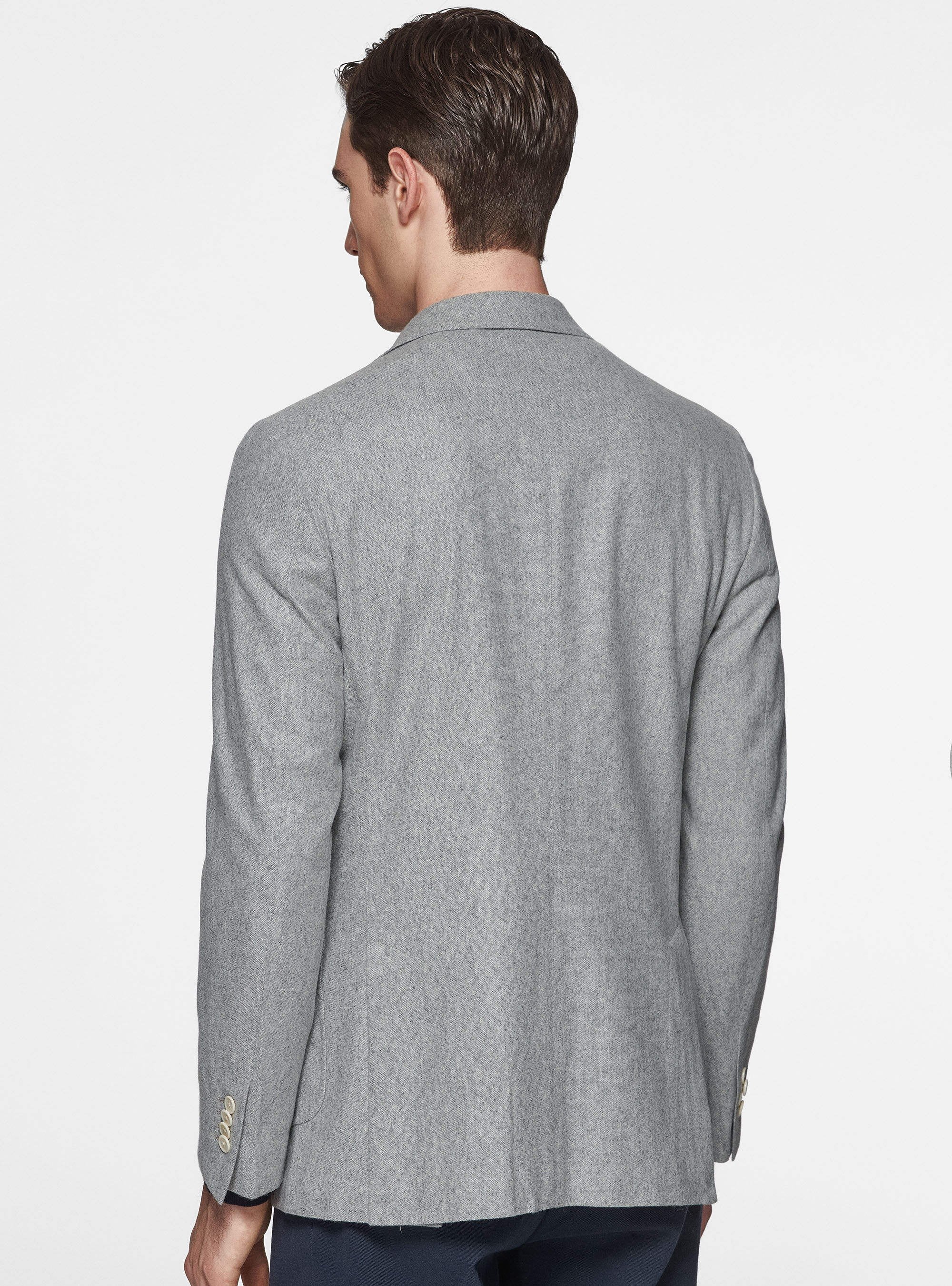 Flannel blazer Duemilagori, LIGHT GREY MELANGE