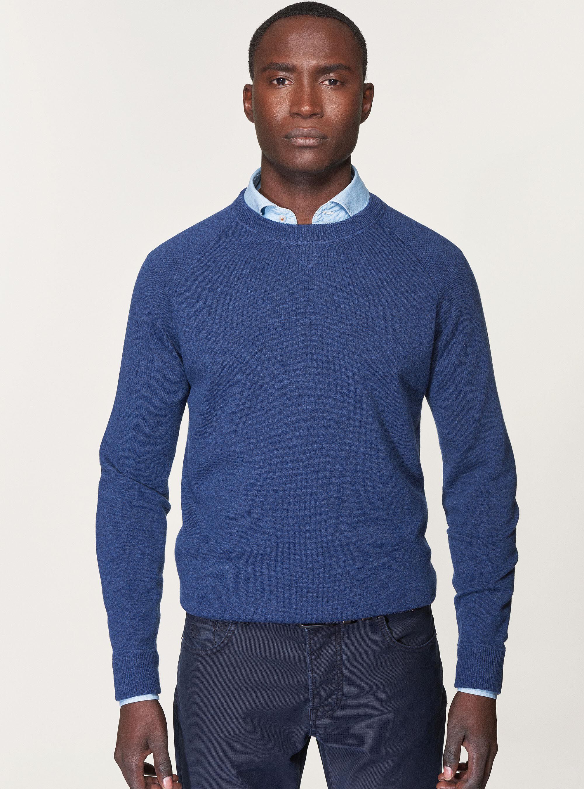 Maglia in lana cashmere con manica raglan