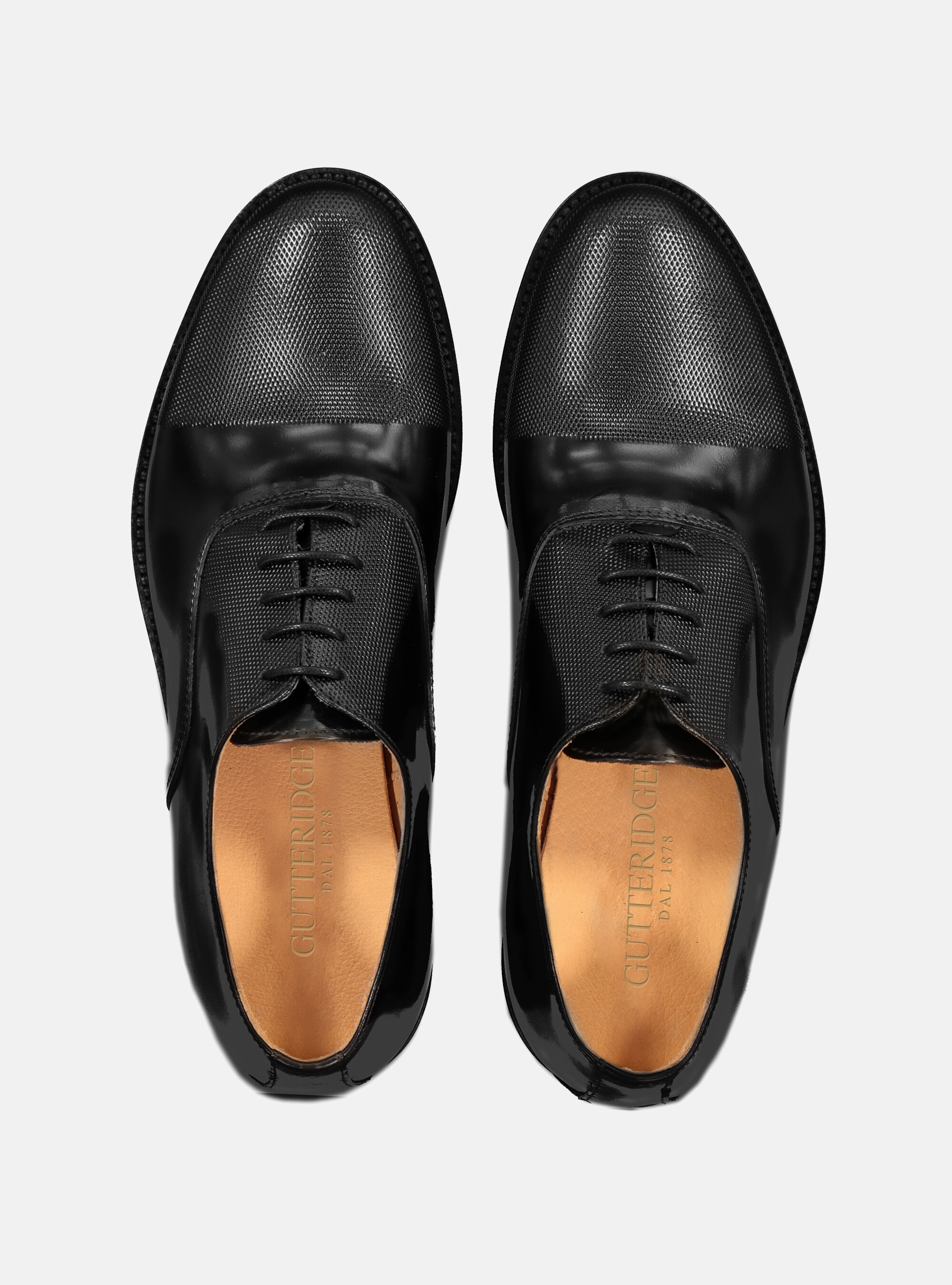 Micro leather lace-up, BLACK