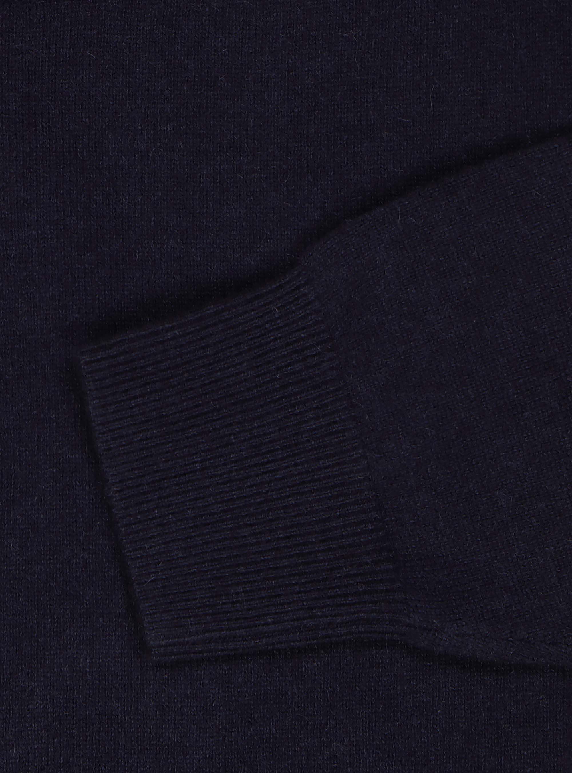 Maglia girocollo basic in puro cashmere, NAVY BLUE