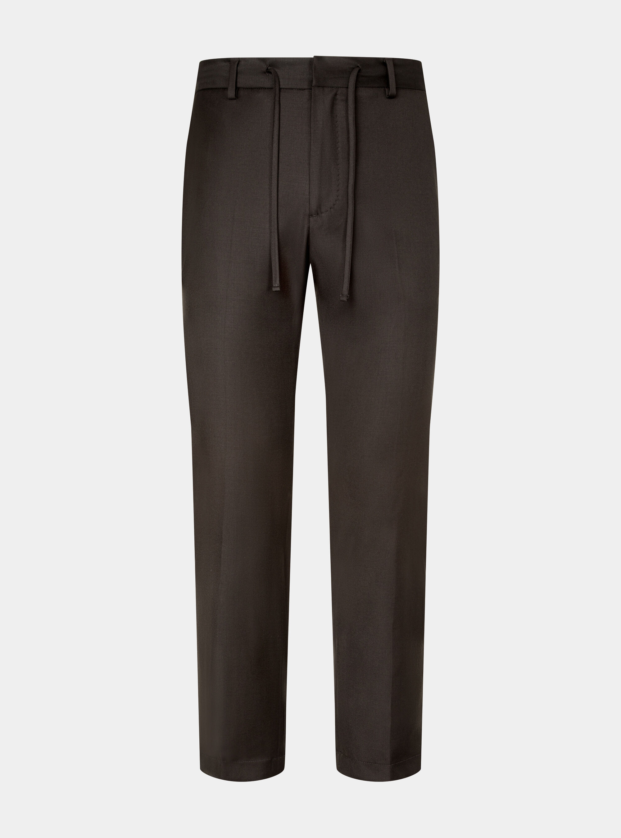 Pure wool drawstring trousers