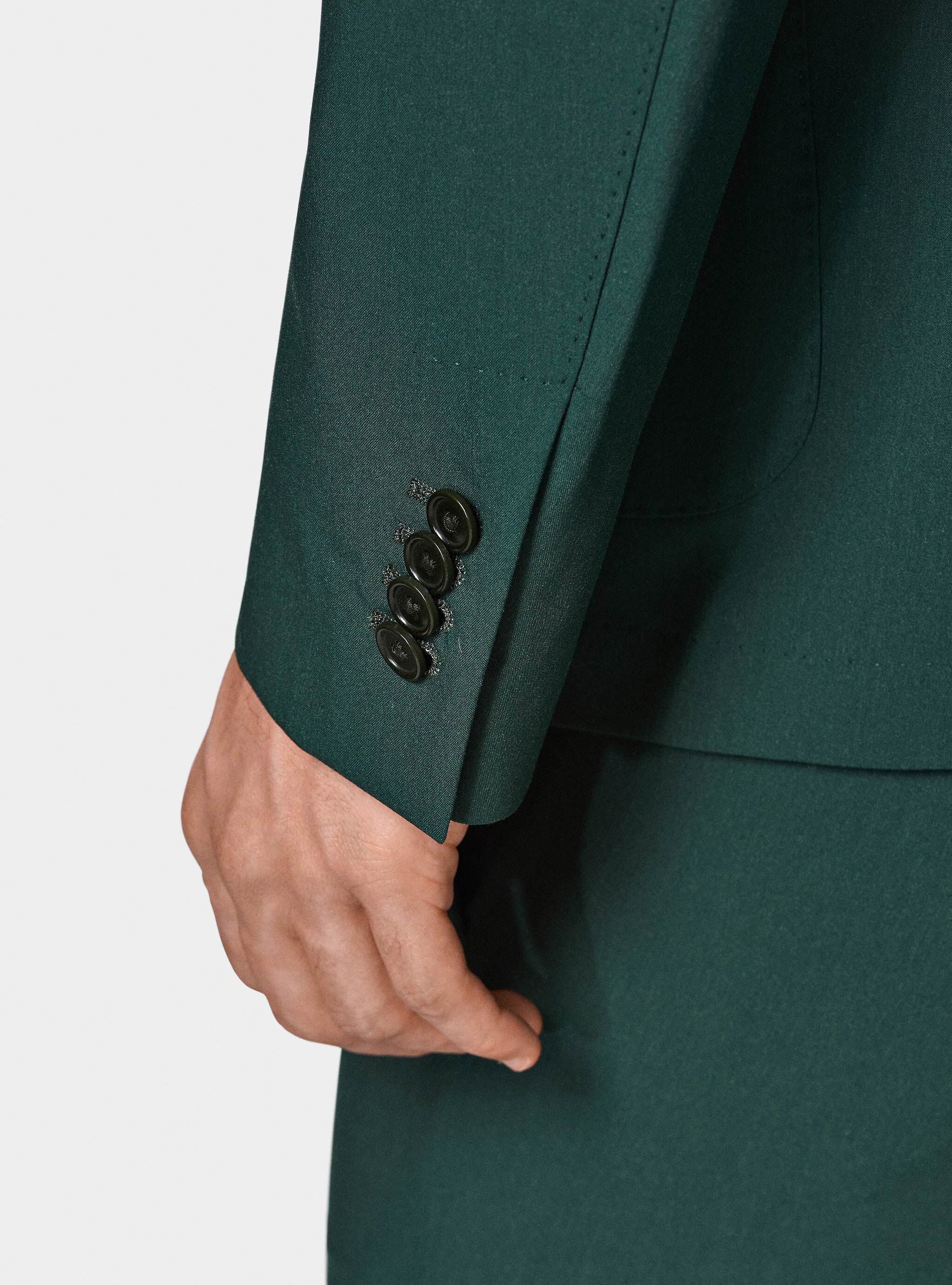 Giacca abito classico slim fit, VERDE