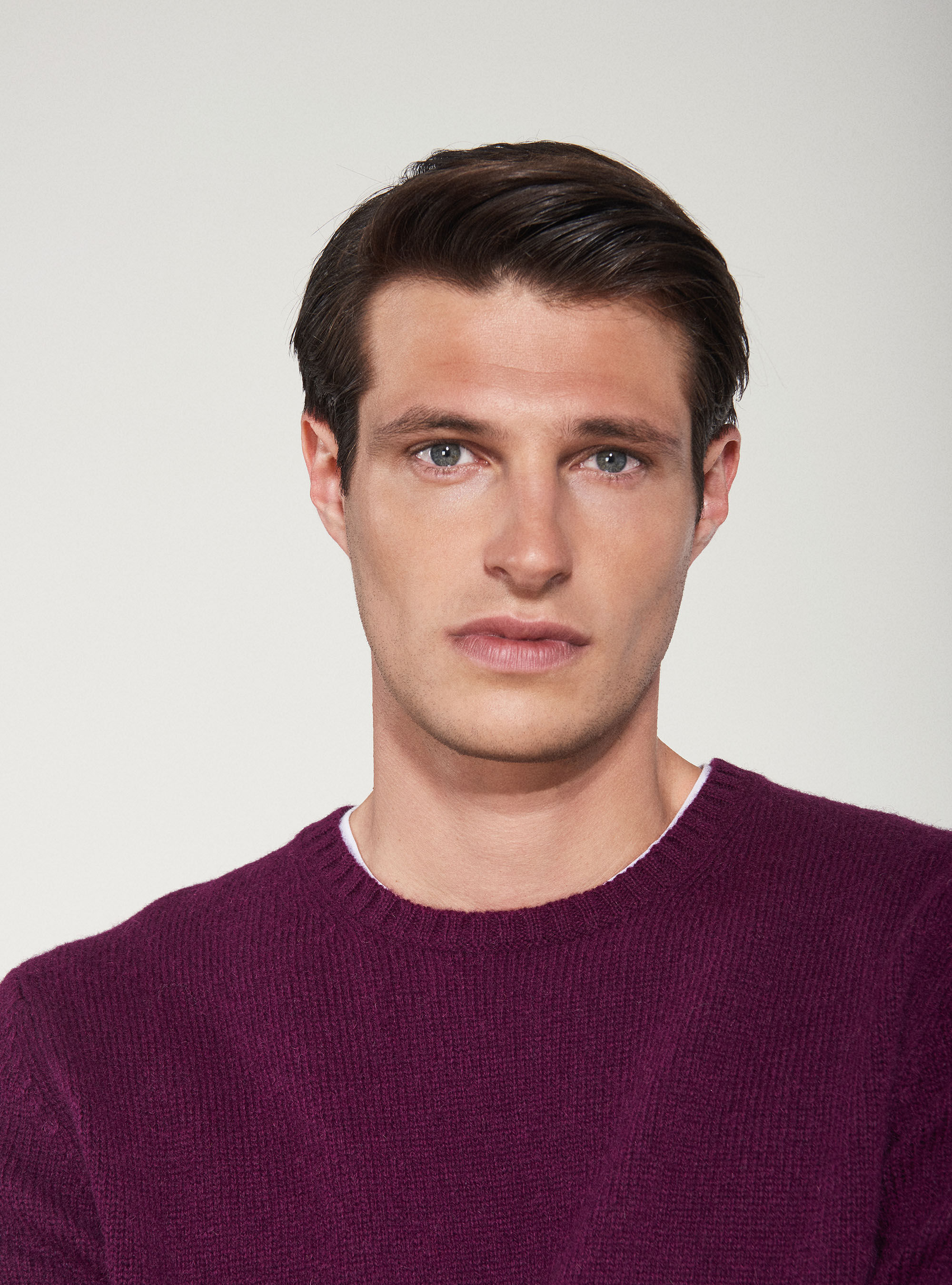 Crew-neck sweater 100% shetland wool, LIGHT VIOLET