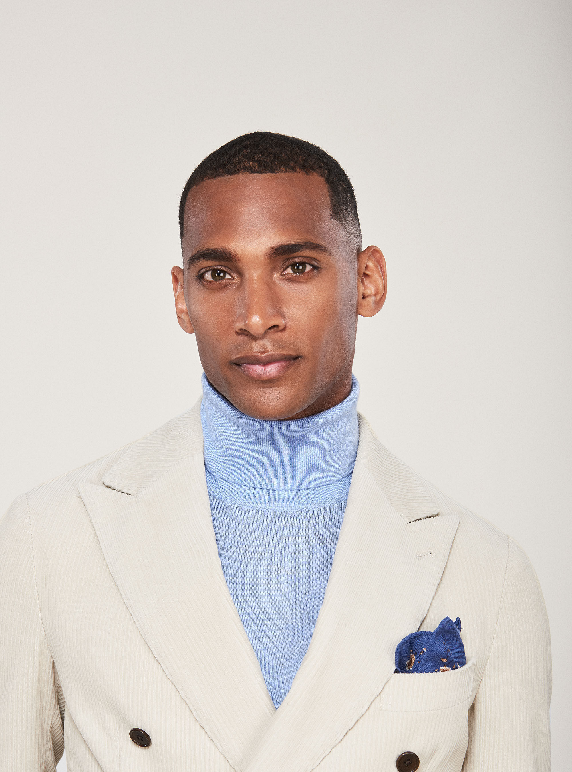 Double breasted blazer with turtleneck online