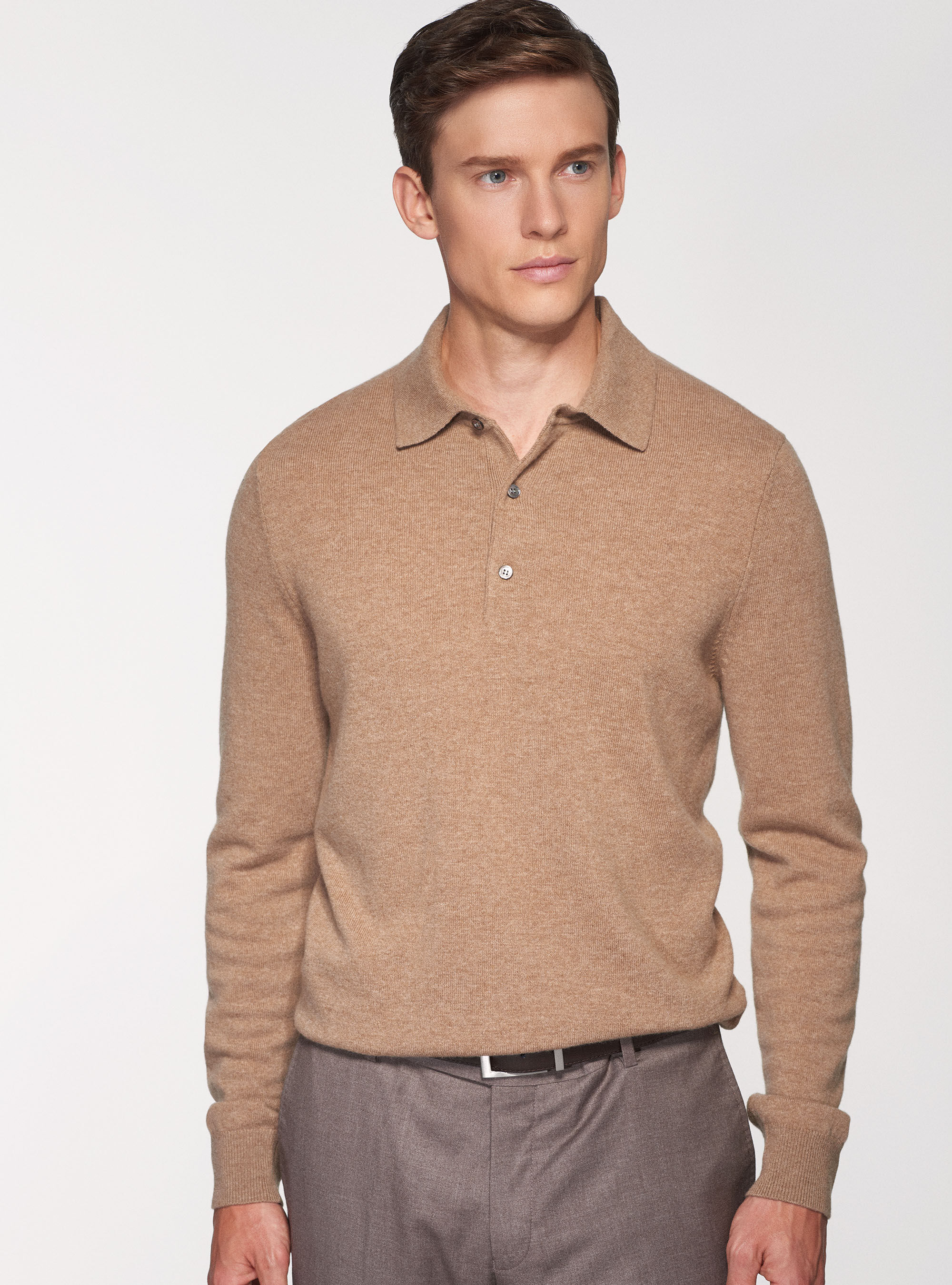 Cashmere polo on sale sweater mens