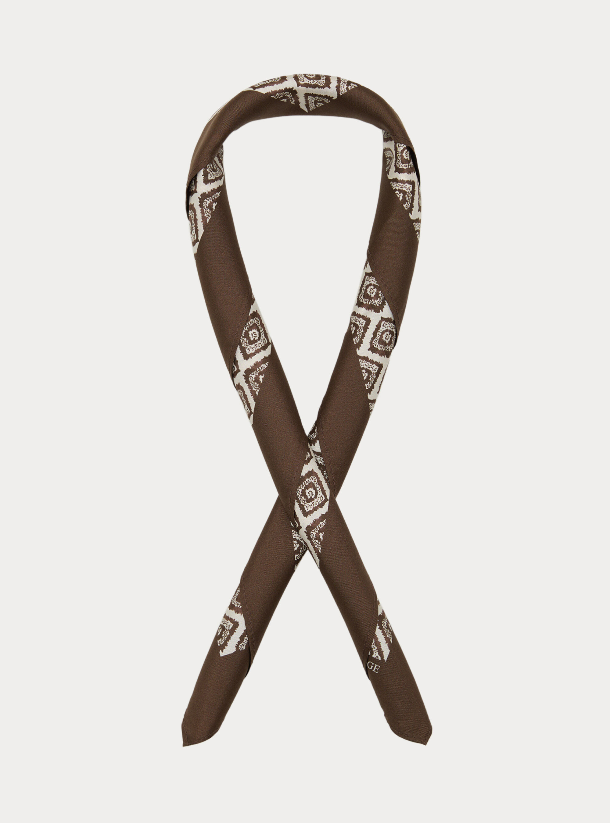 Foulard stampato in seta fantasia geometrica