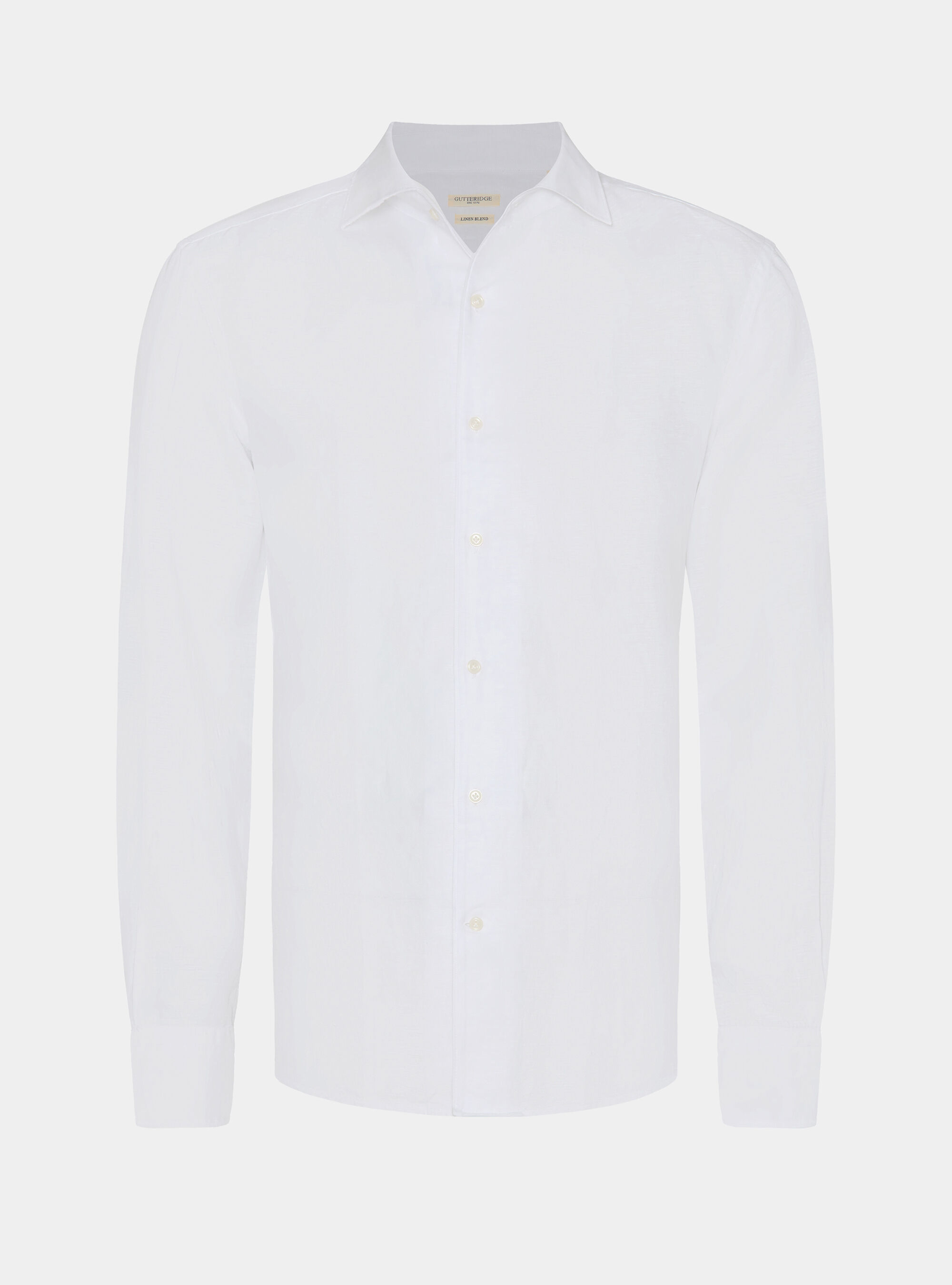 Chemise en lin lyocell avec patte de boutonnage, BLANC