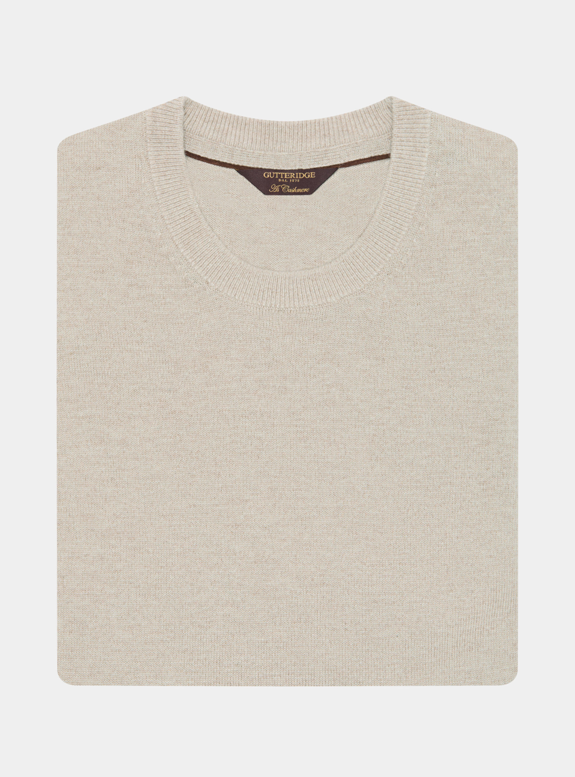 Girocollo in maglia in lana poliammide cashmere, ECRU