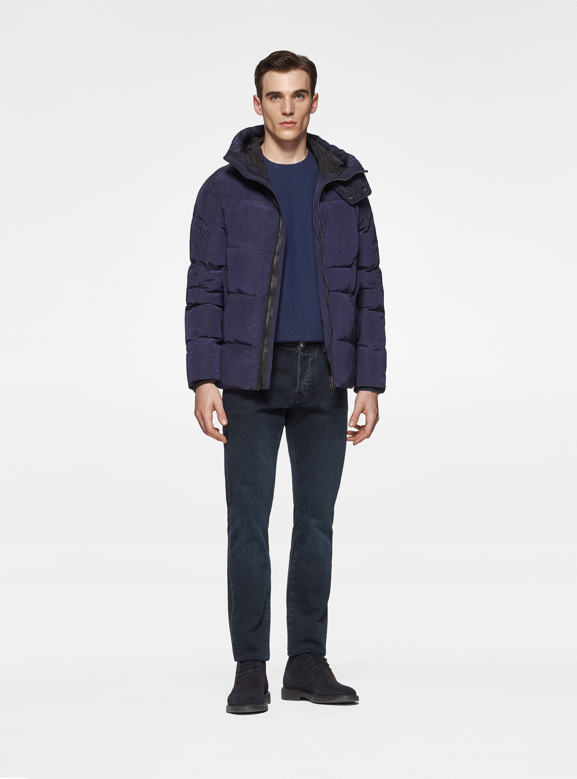 Technical nylon ripstop jacket with hood