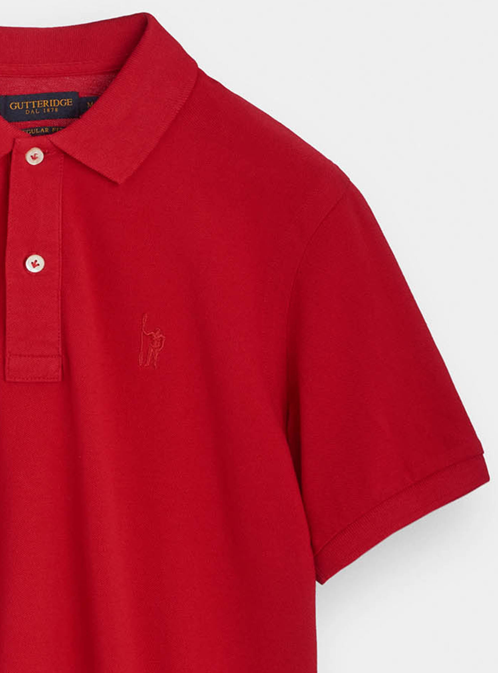 Polo classica con ricamo, ROSSO