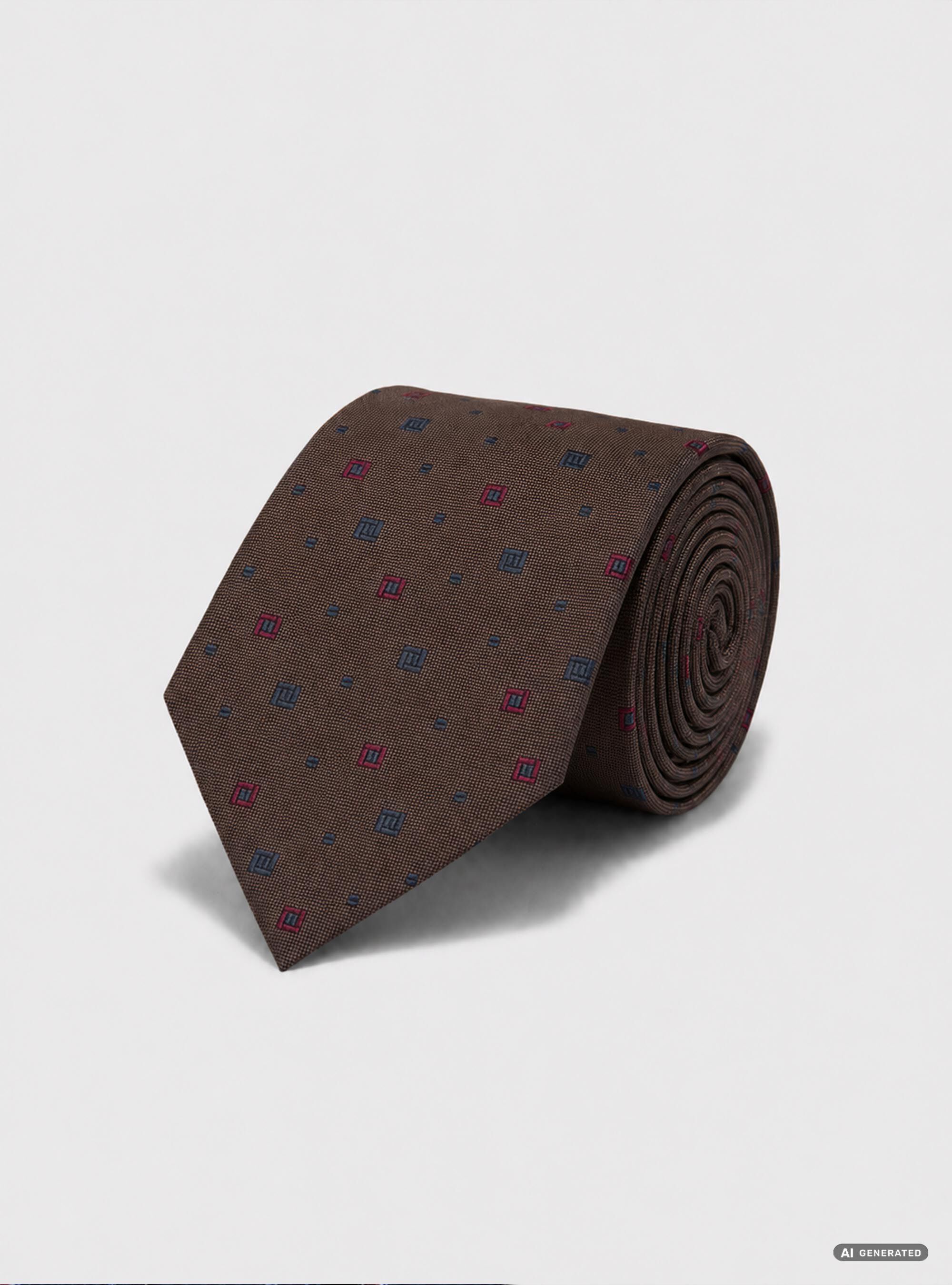 Cravatta in seta jacquard microfantasia