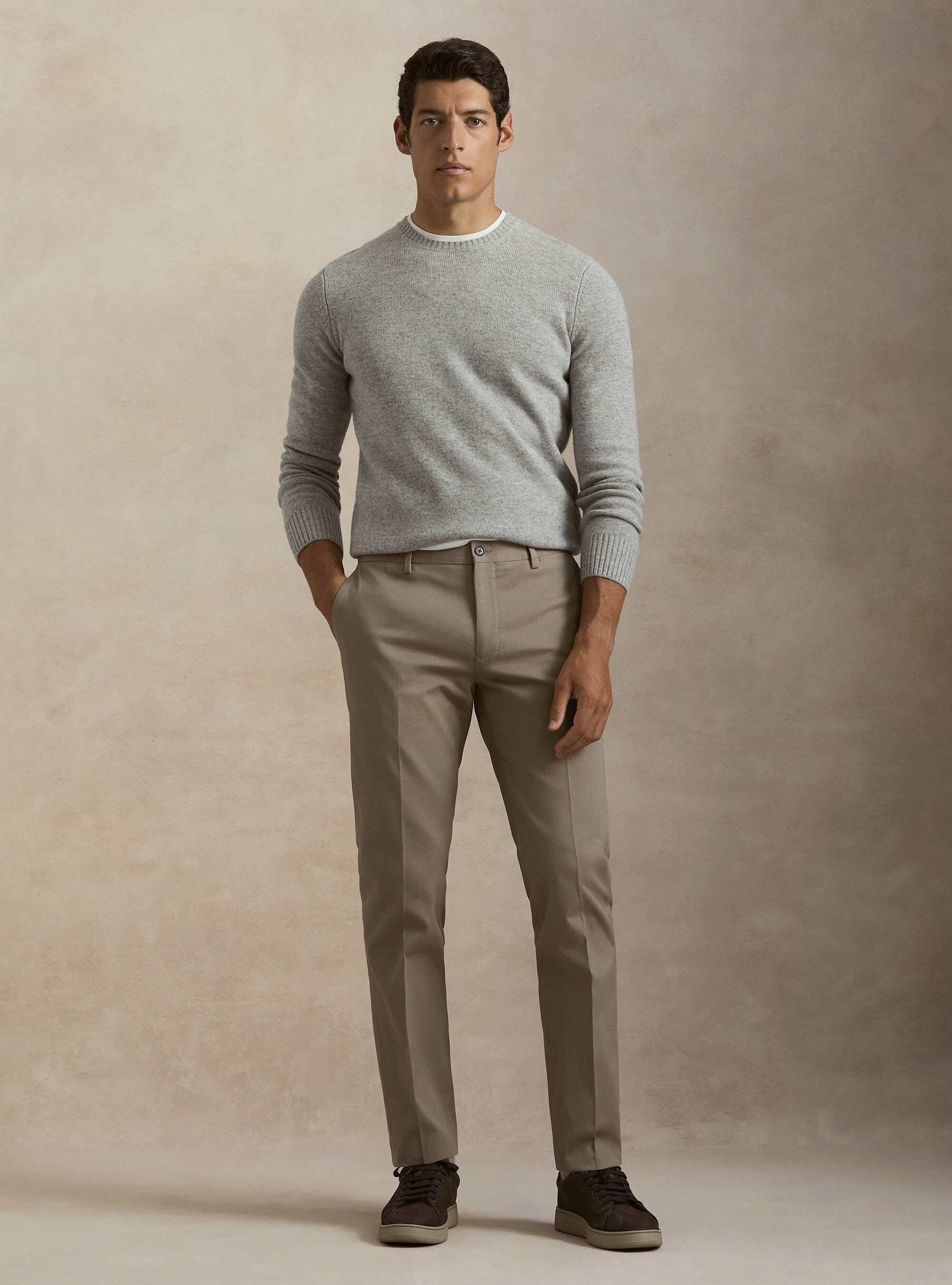 Pantalones de algod&oacute;n esmerilado