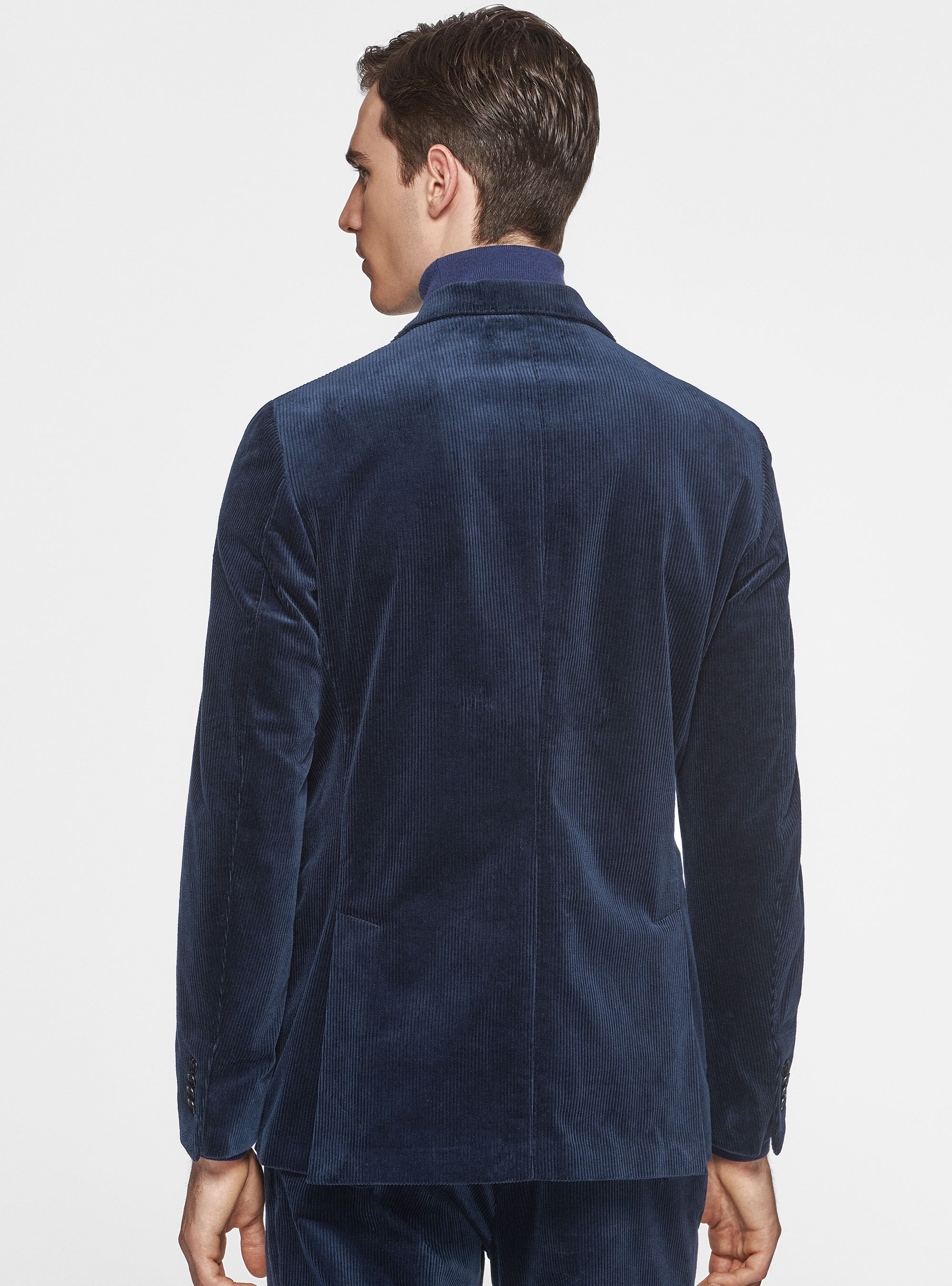 Blazer Completo Velluto Blu Duca Visconti Di Modrone Corduroy Blazer