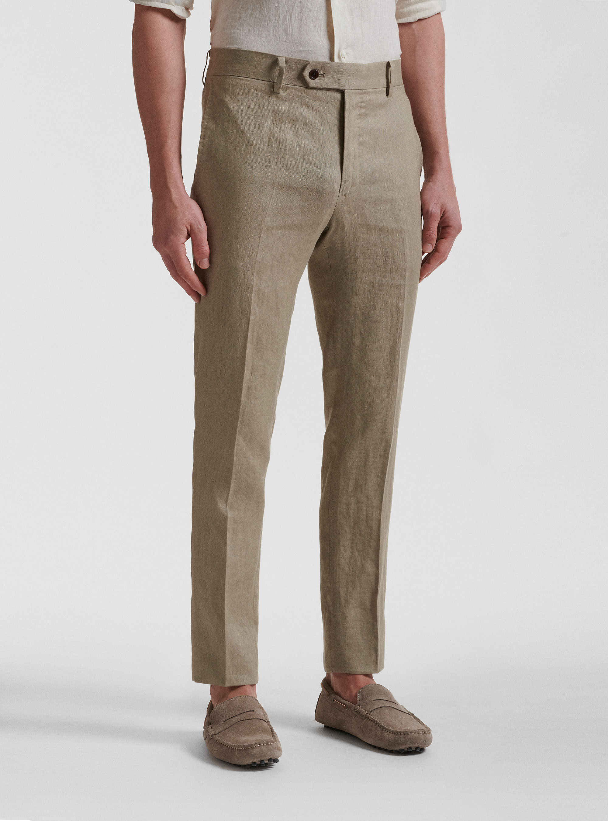 Pure linen suit trousers