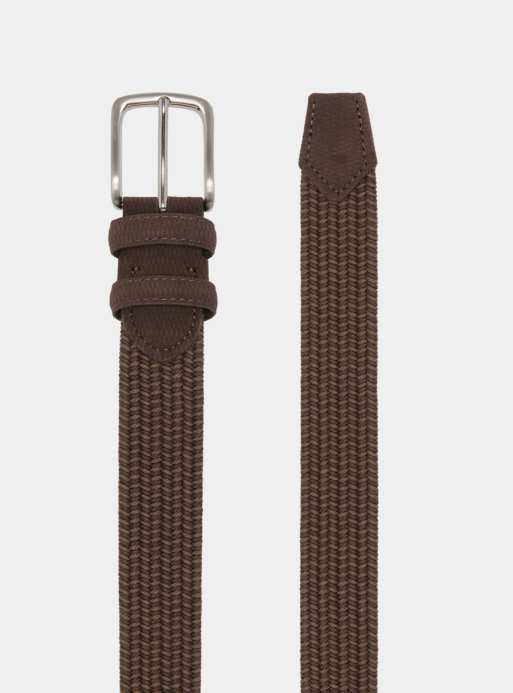 Cintura intrecciata a due colori, MARRONE SCURO